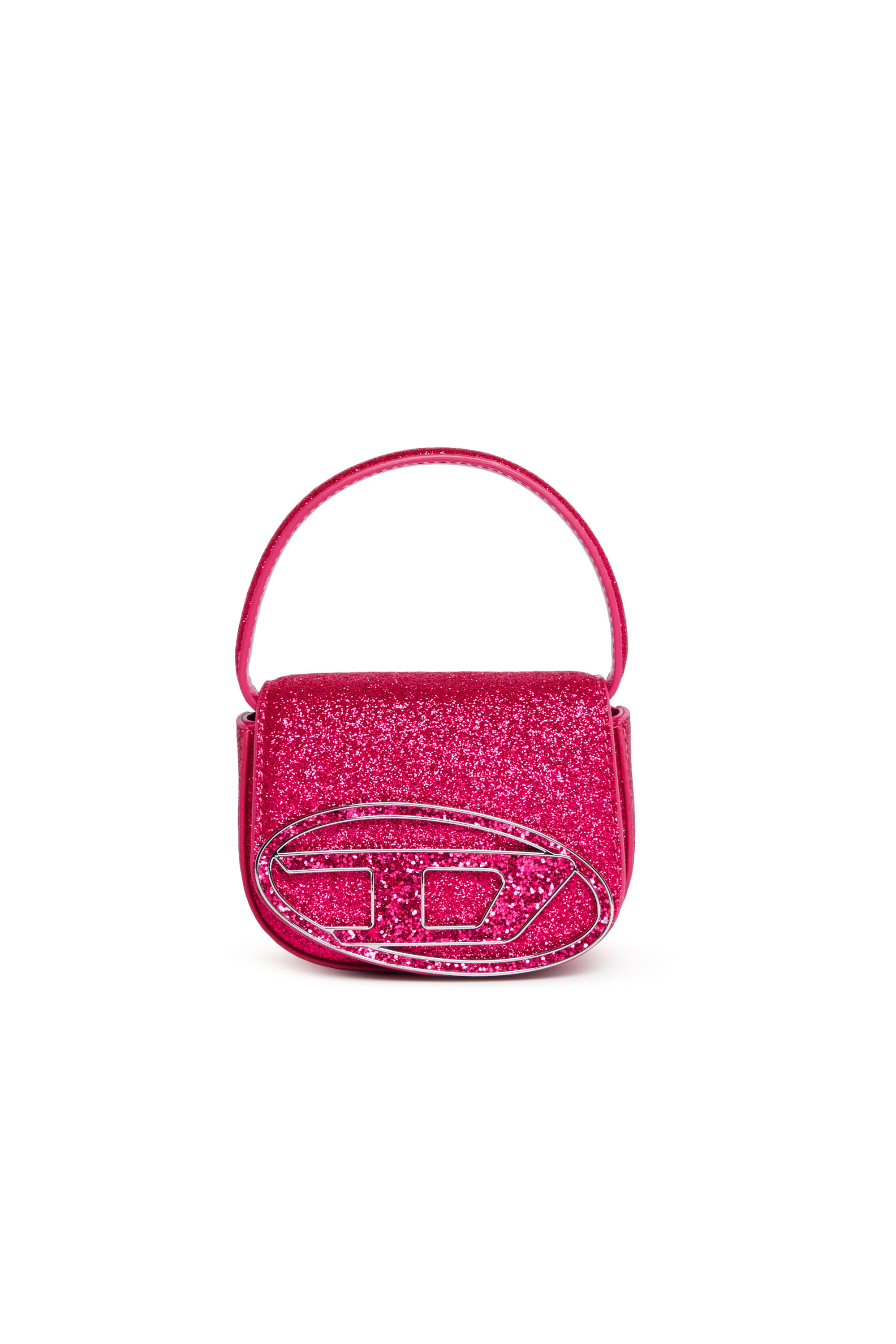 Diesel - 1DR XS, Woman Iconic mini bag in glitter fabric in Pink - Image 1