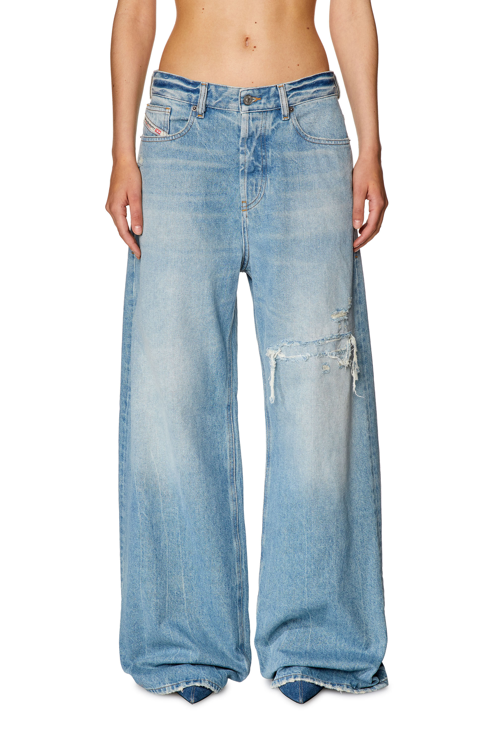 1996 D-Sire Women: Low waist, cargo Jeans, light blue | Diesel