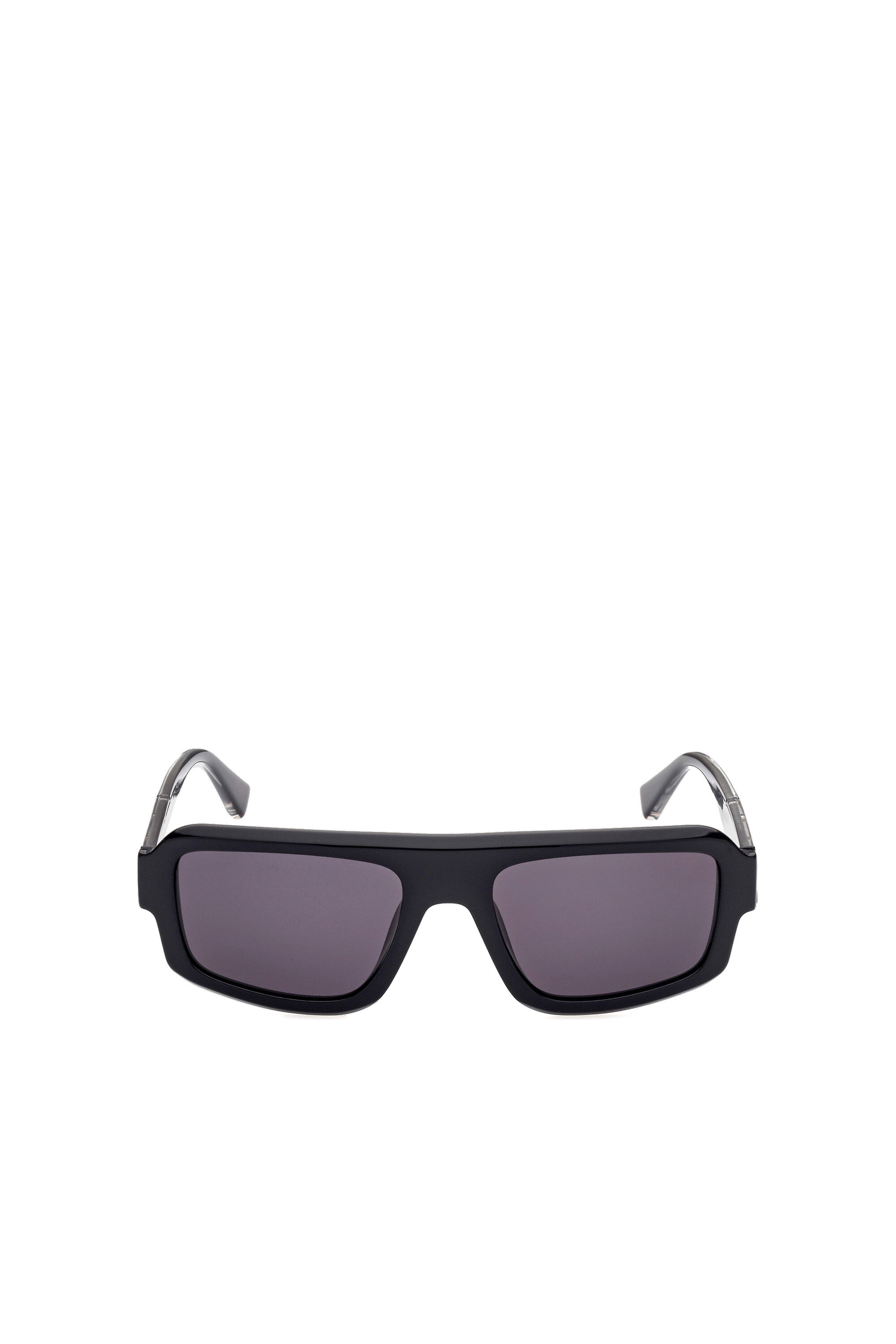 Diesel - DL0348, Man's Wrap fitting with bold construction sunglasses in Black - 1