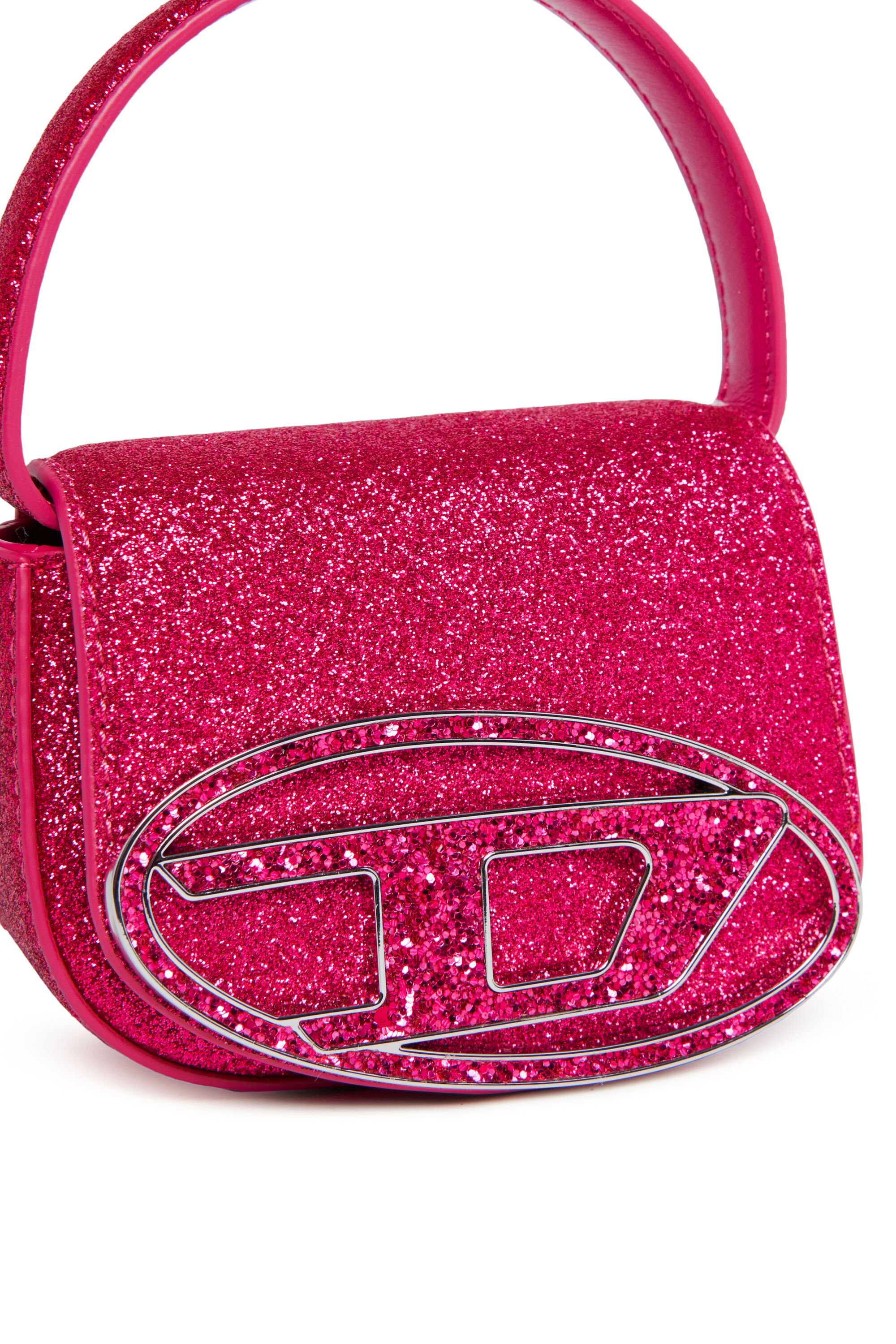Diesel - 1DR XS, Woman Iconic mini bag in glitter fabric in Pink - Image 4