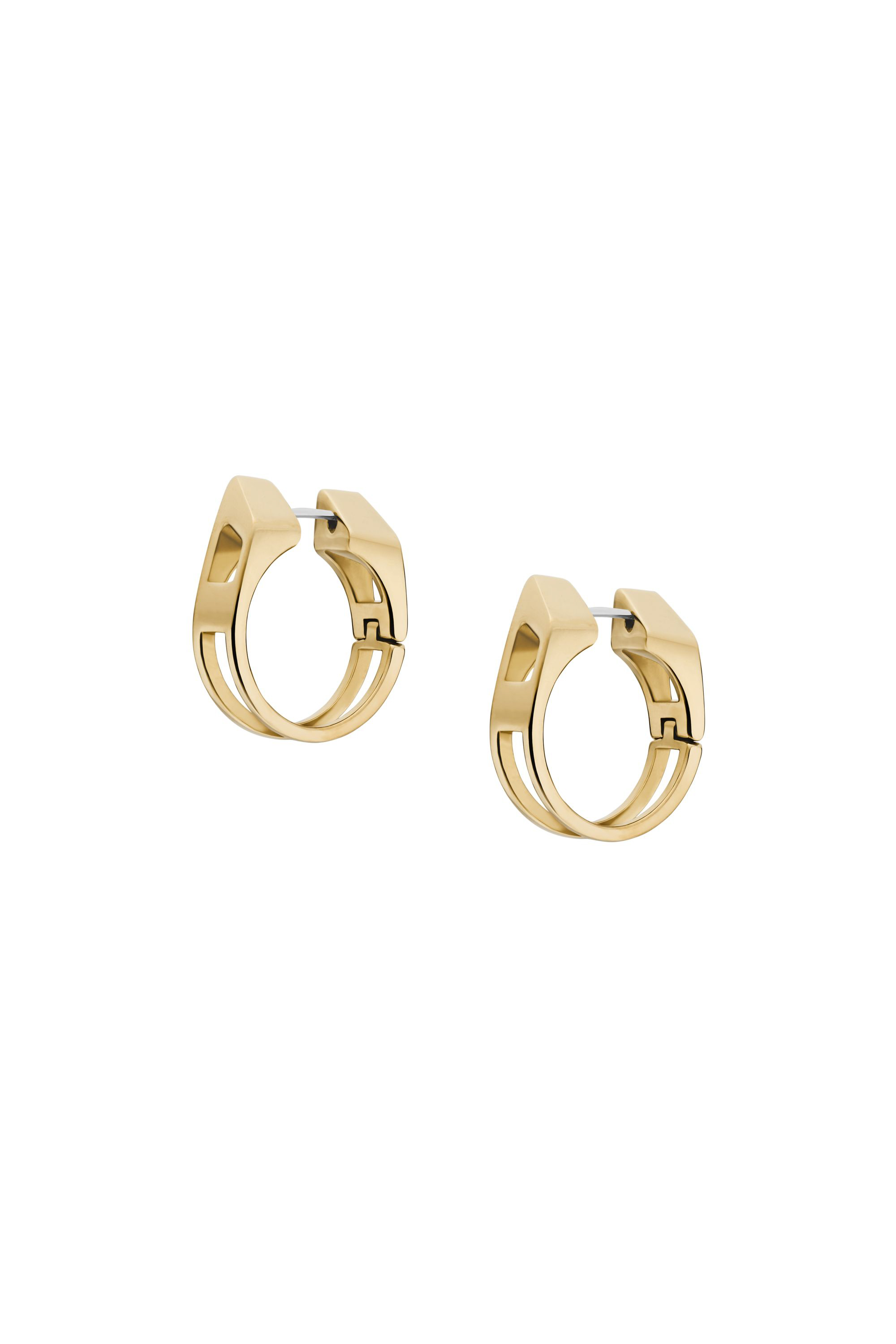 Diesel - DX1671710 JEWELLERY, Unisex's Gold-Tone Stainless Steel Hoop Earrings in Gold - 1
