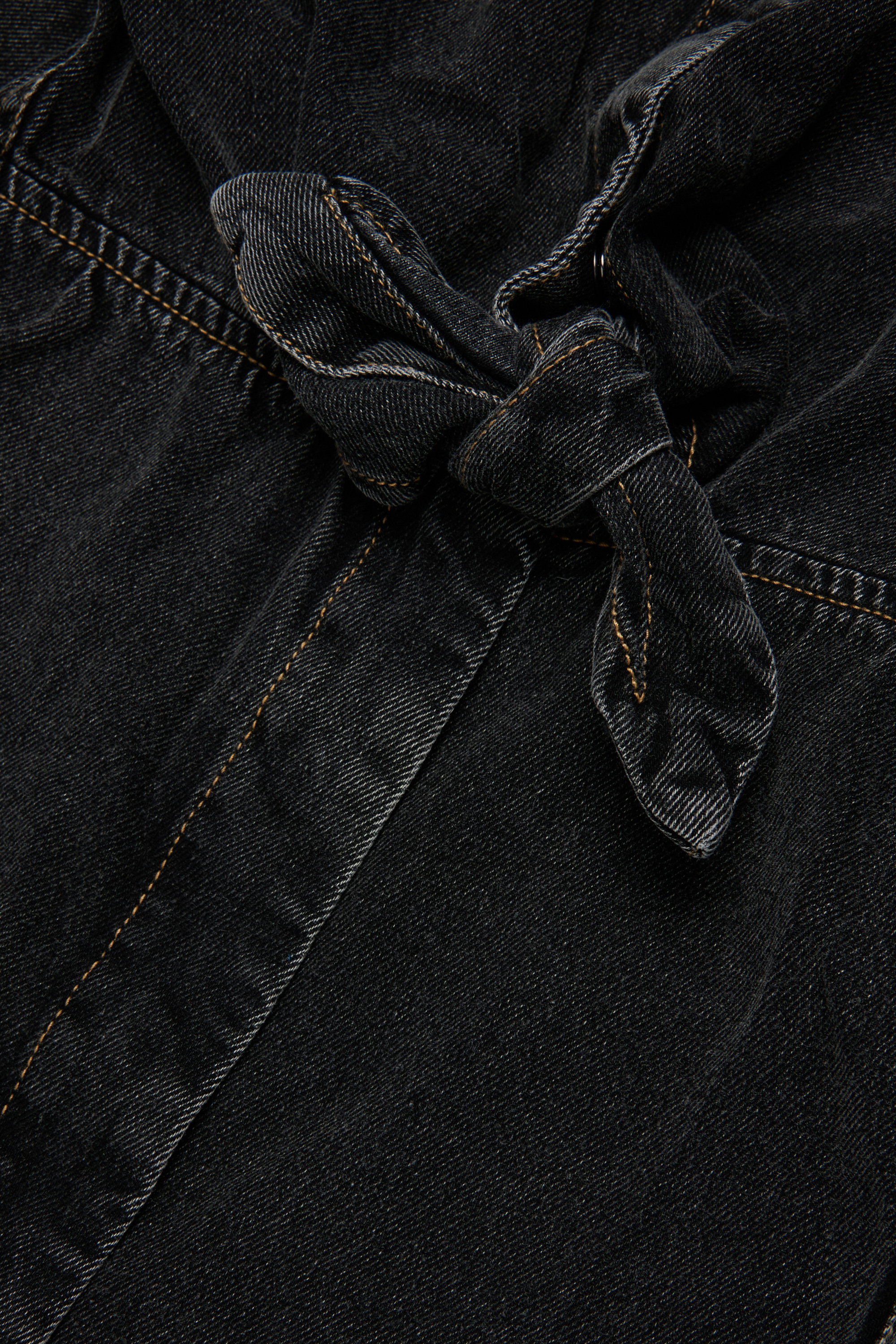 Diesel - DESUSY, Woman's Denim shirt dress with tie-knot waist in Black/Dark grey - 4