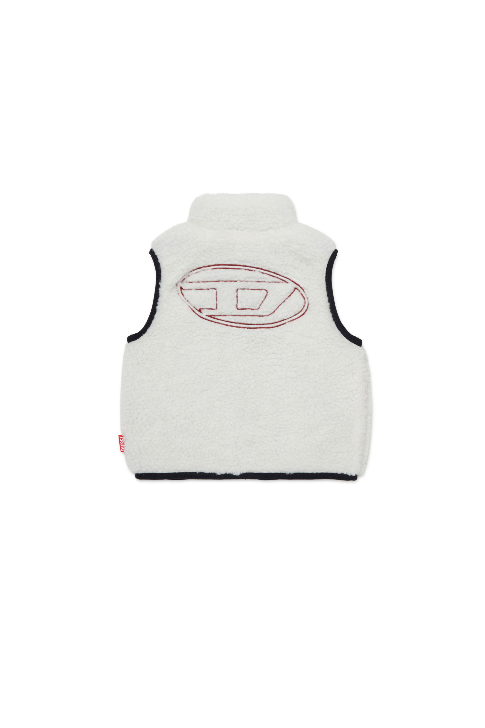 Diesel - JSEARB, Man's Colour-block vest in teddy fleece and nylon in White - 2