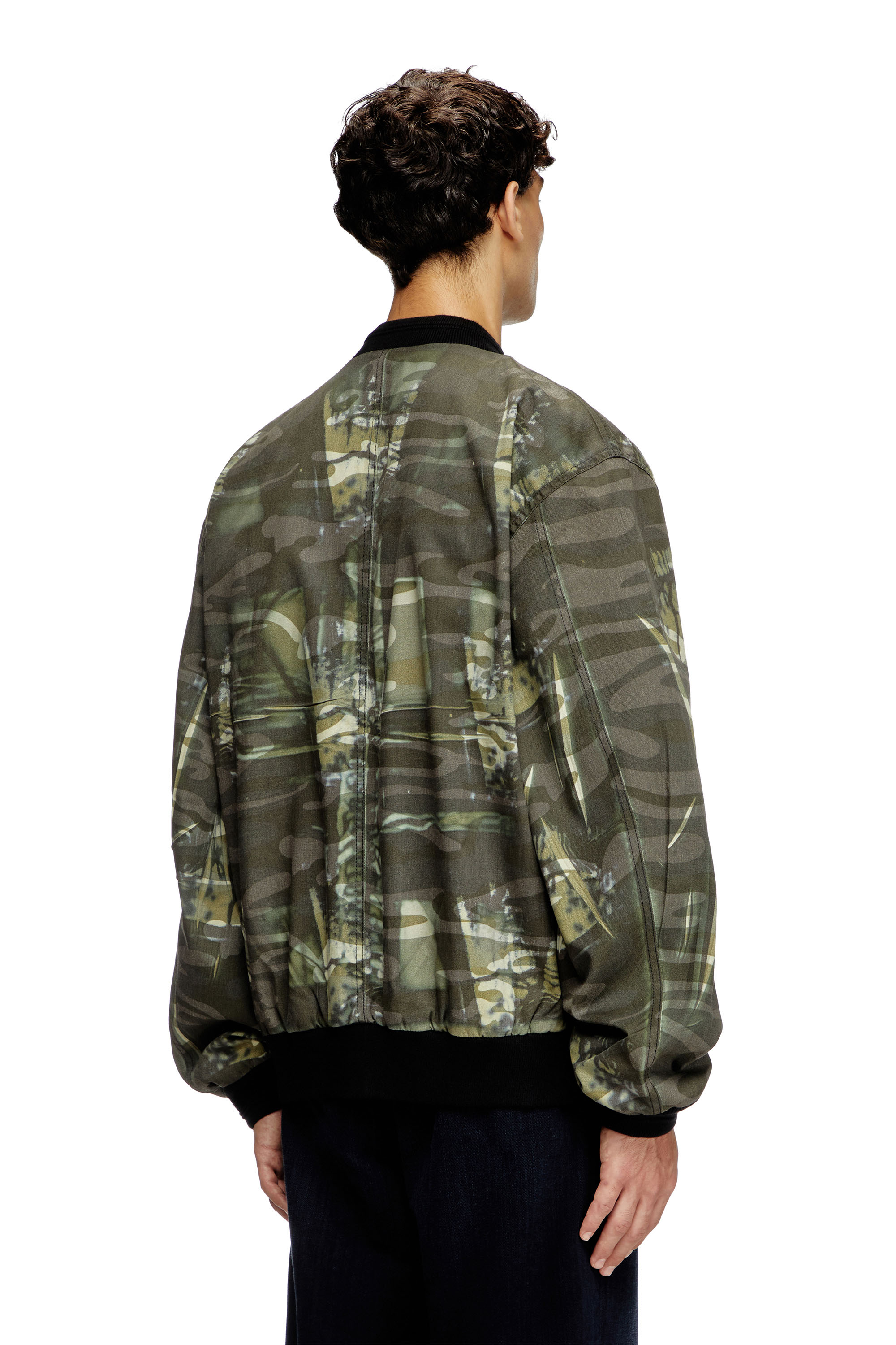 Diesel - J-MERTZ, Man's Camo jacket with creased print in Military Green - 3