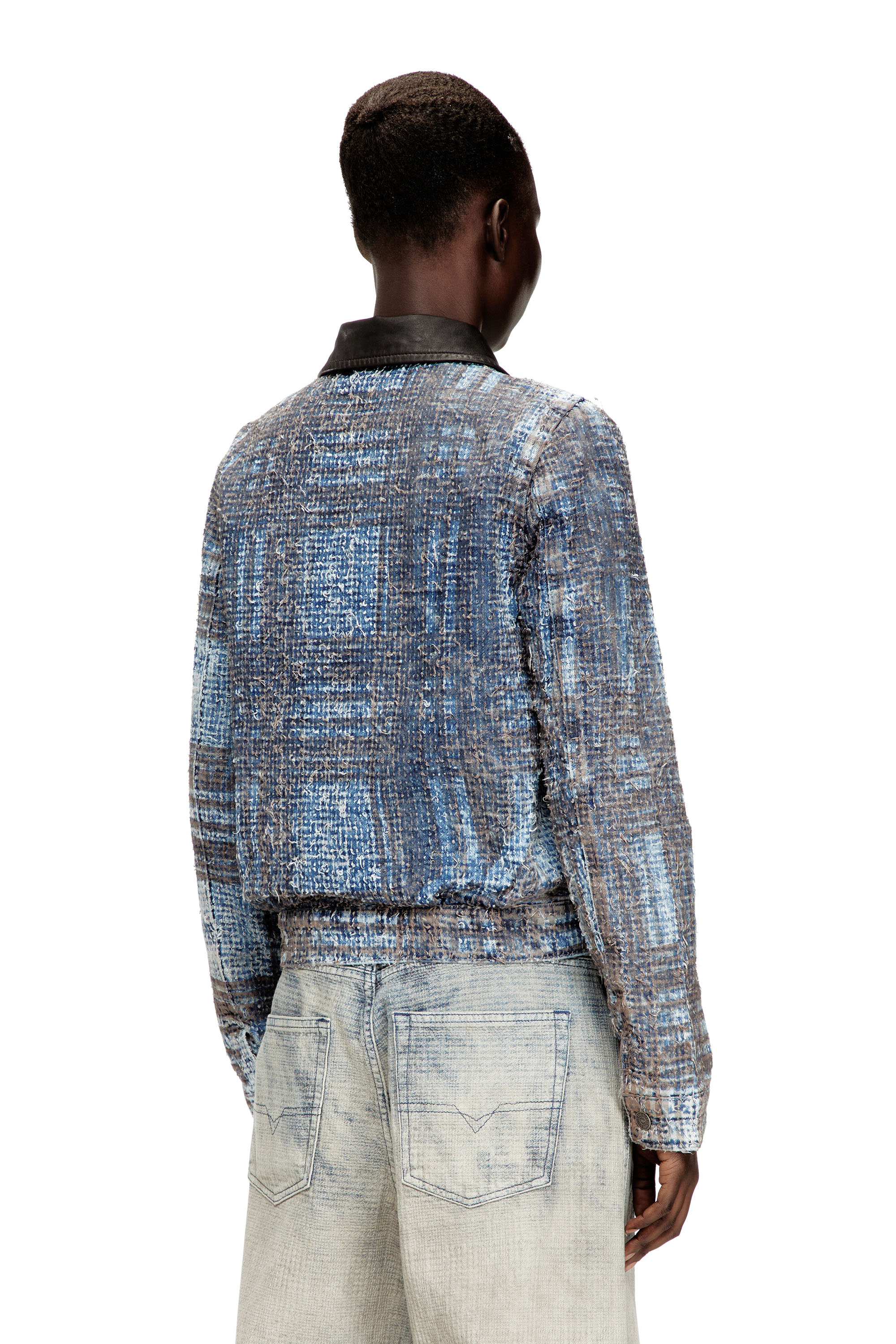 Diesel - DE-ATELI-S, Woman's Cropped jacket in graphic bouclé denim in null - 4