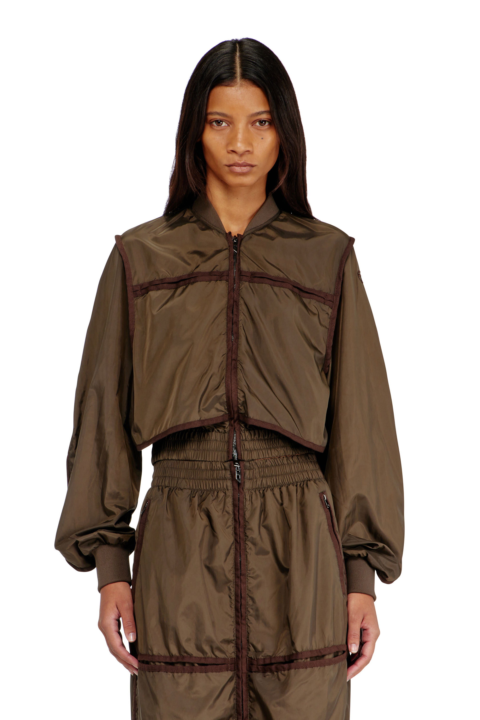 Diesel - G-OTHAM, Woman's Nylon jacket with tonal taping in null - 1