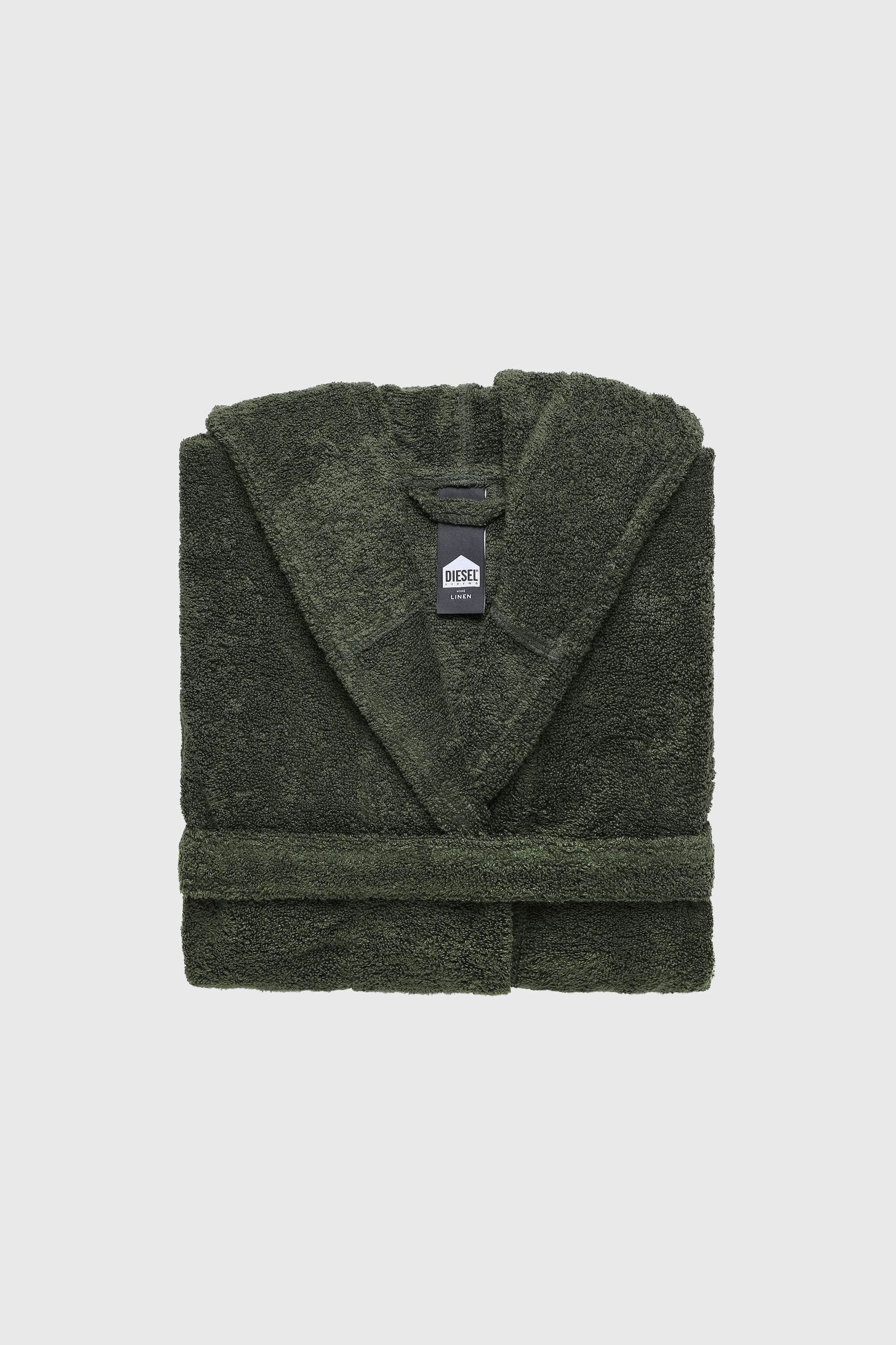 Diesel - ACC  SPORT LOGO CAP L/XL, Unisex's Bathrobe with hood SPORT LOGO, L/XL in Green - 1