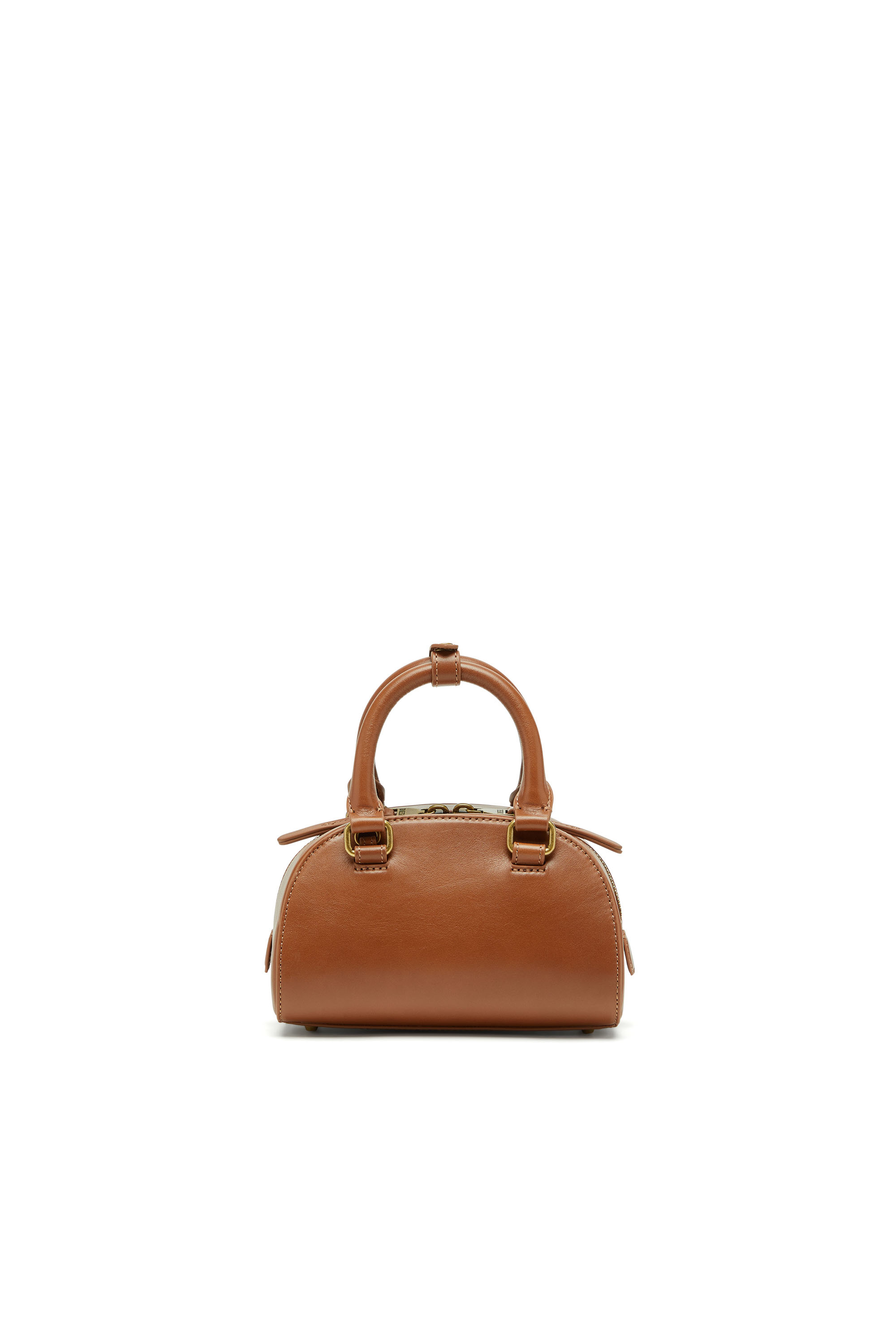 Diesel - 1DR DOME CROSSBODY, Woman's 1DR Dome-Mini bowling bag in pull-up leather in Camel - 3
