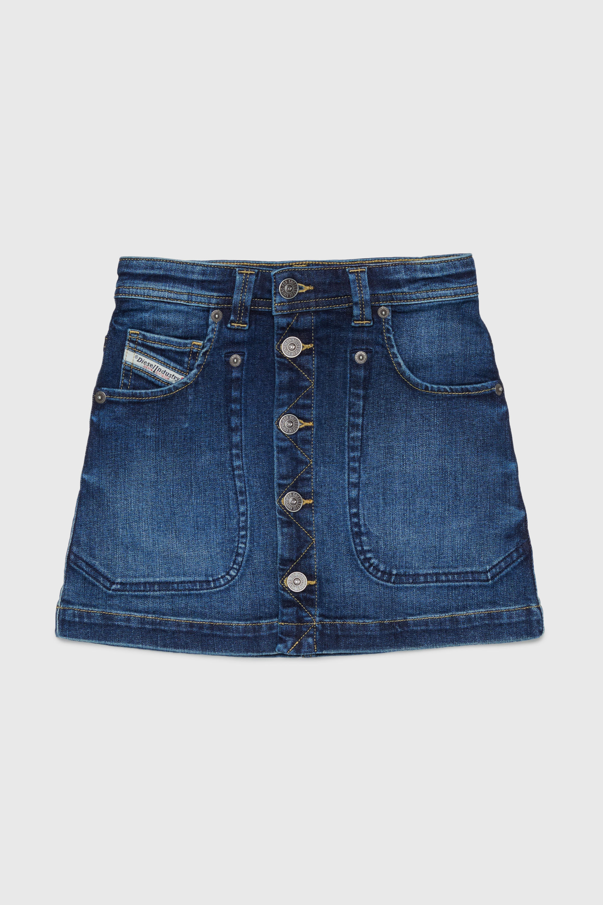 Diesel - GEALBUS, Woman's Button-through denim mini skirt in Medium blue - 1