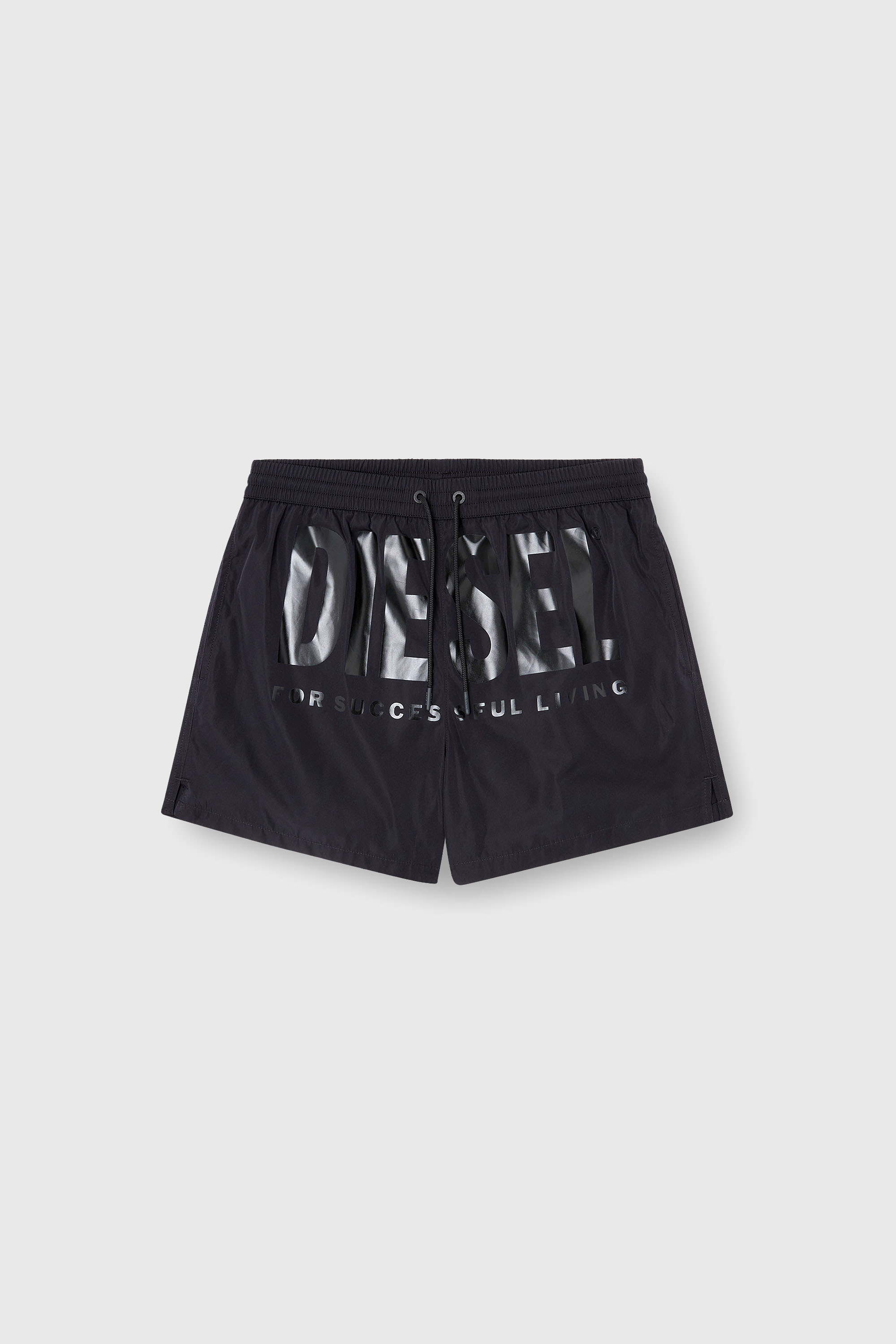 Diesel - KEN-37-D-CORE, Man's Mid-length swim shorts with maxi logo in Black - 1