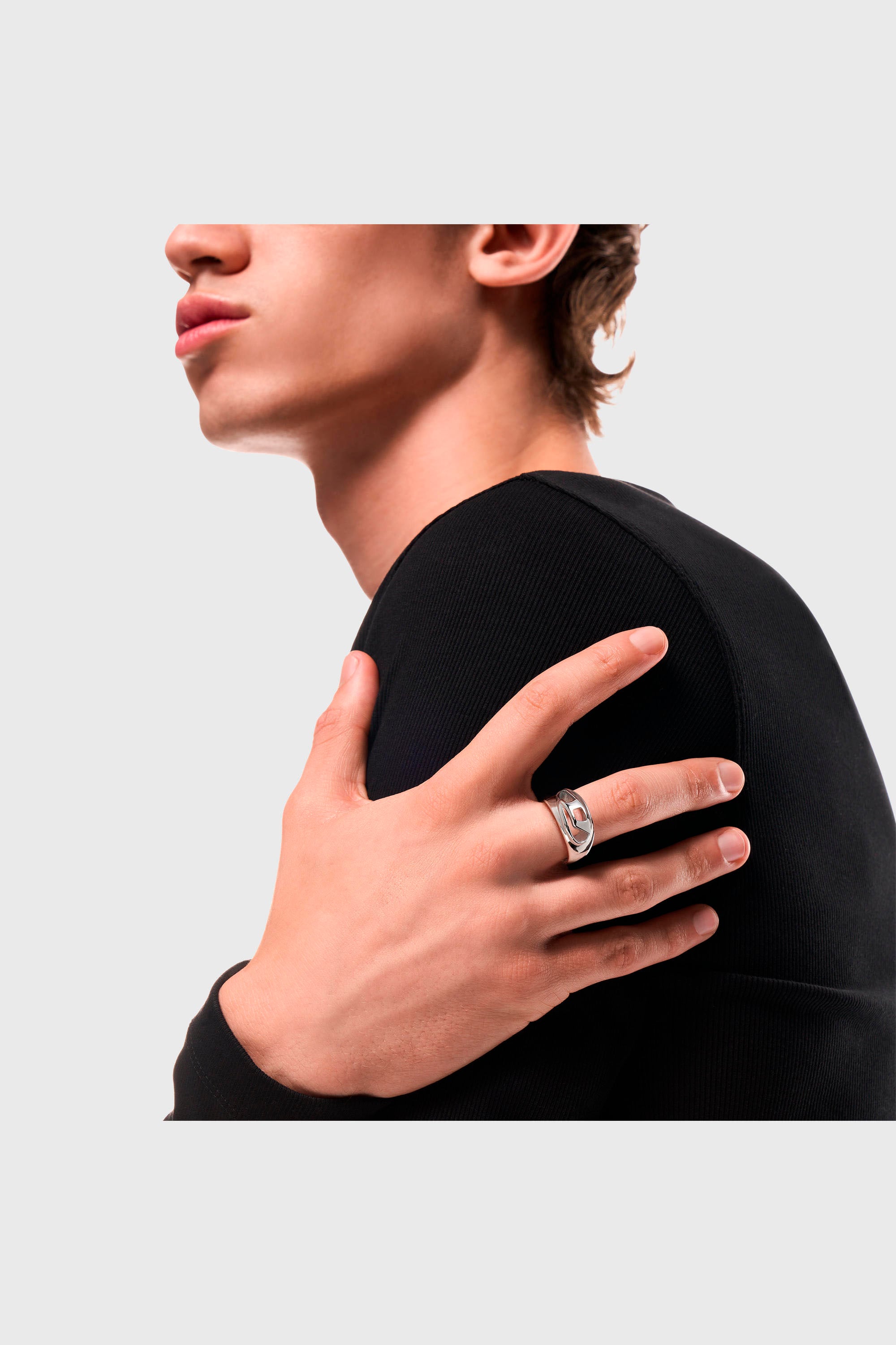 Diesel - DX1715040, Unisex's Stainless Steel Band Ring in Silver - 5