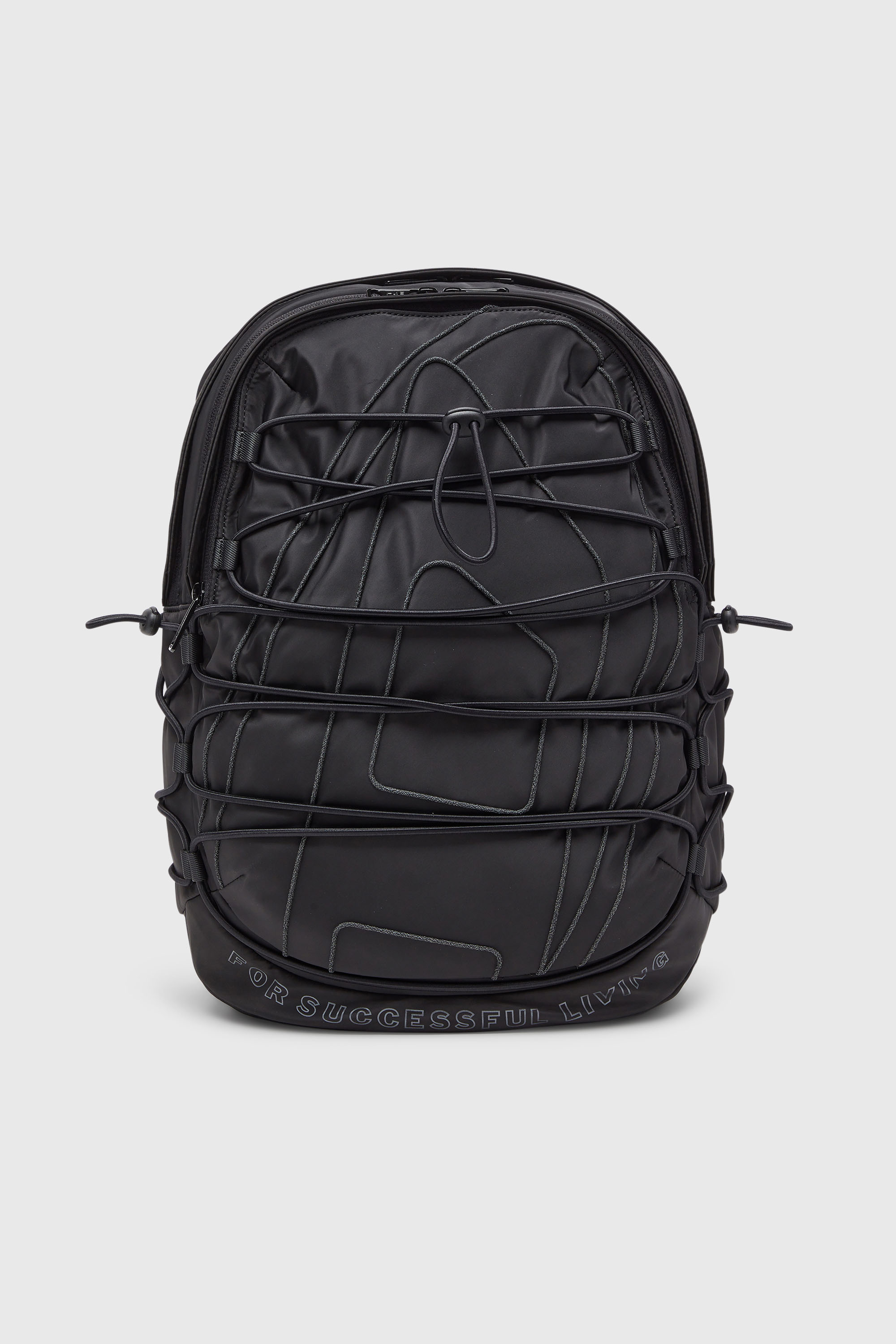 Diesel - TECH-D BACKPACK X, Unisex's Tech-D - Backpack with bungee cords and reflective details in Black - 1