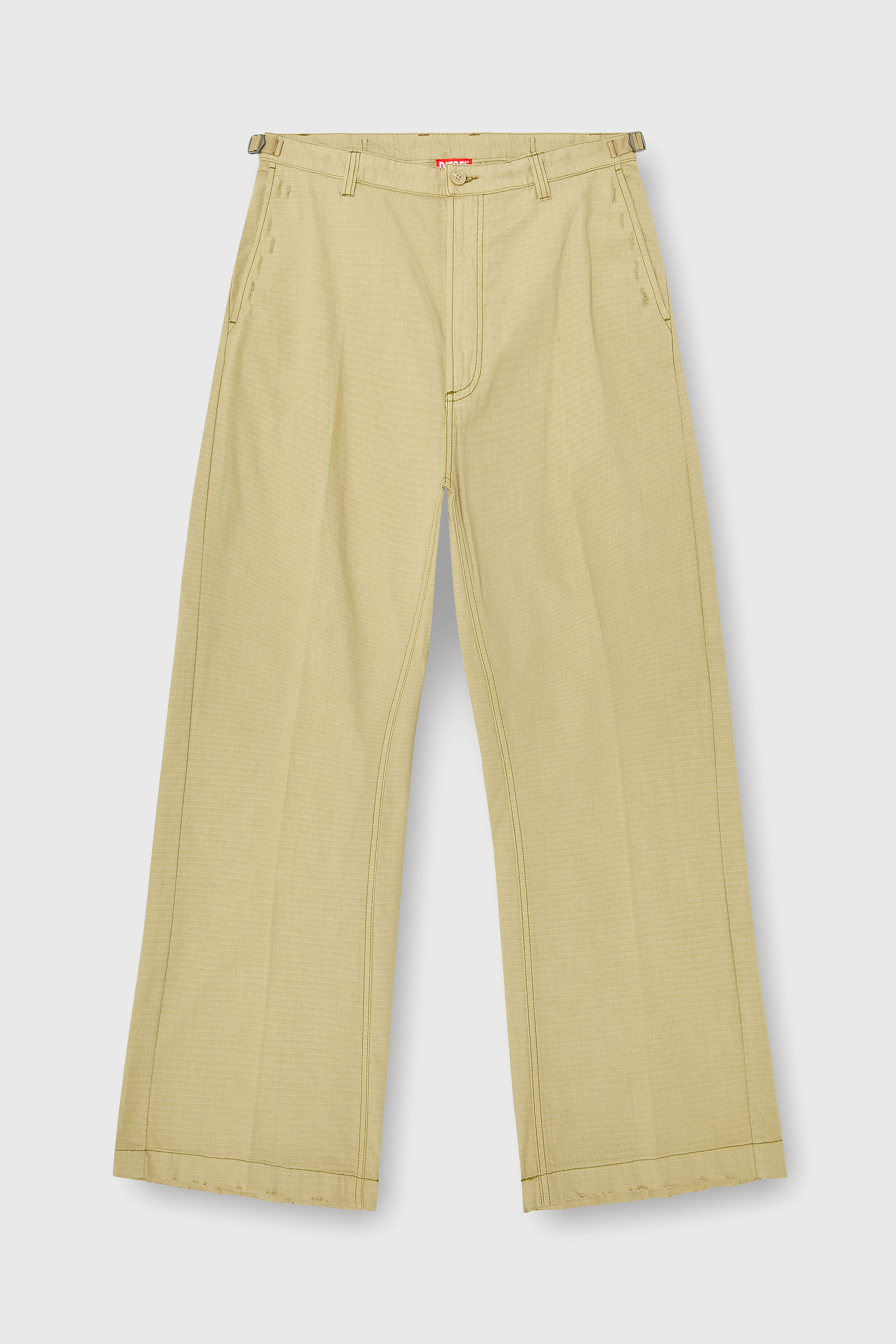 Diesel - P-BALL, Man's Cotton ripstop pants with side buckles in Beige - 2