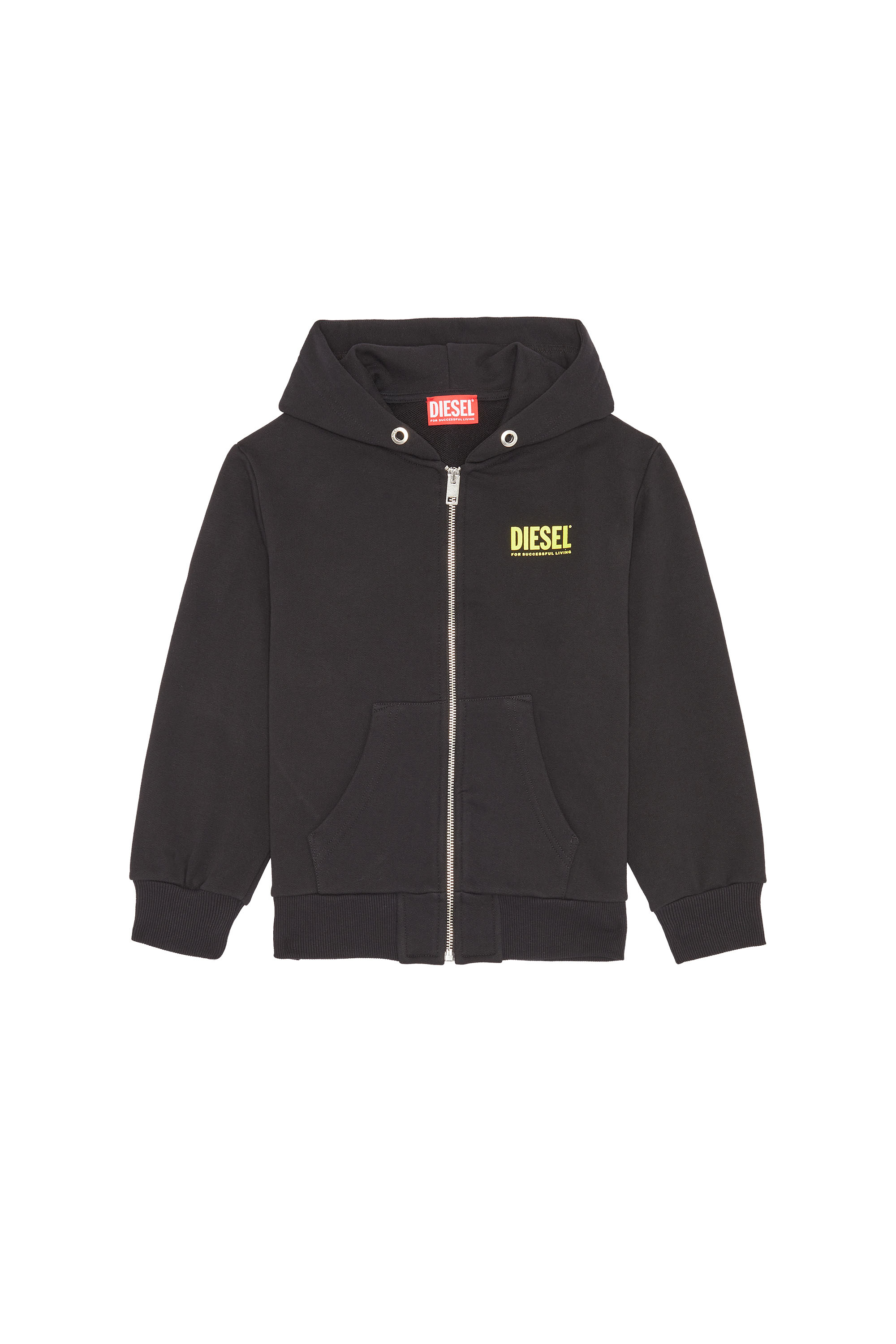 Diesel - SGIRKHOODZIP-LOGOX OVER, Black - Image 1