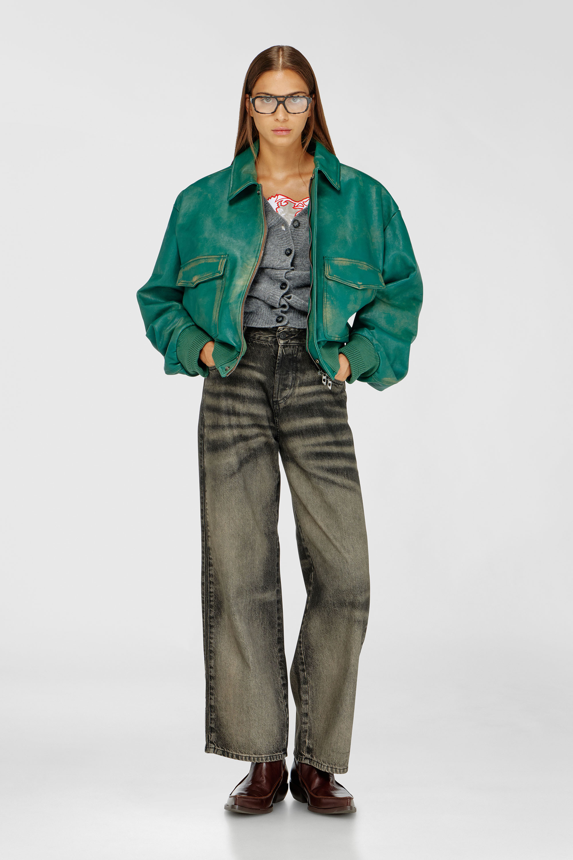 Diesel - Unisex's Relaxed Jeans 1982 D-Hakou 09R33, Black/Dark grey - 1