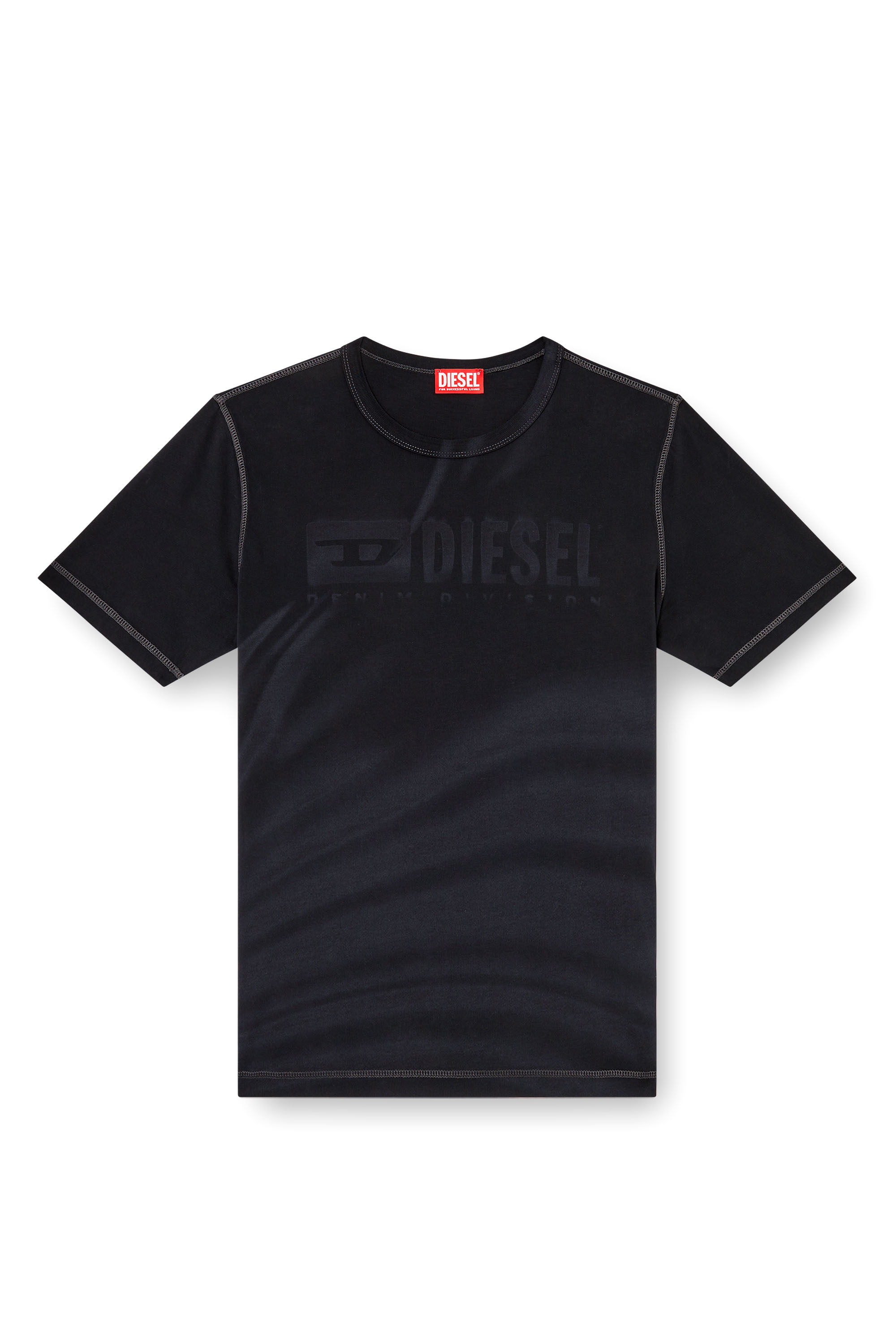 Diesel - T-ADJUST-R13, Man's Laser-faded logo T-shirt in Black - 3