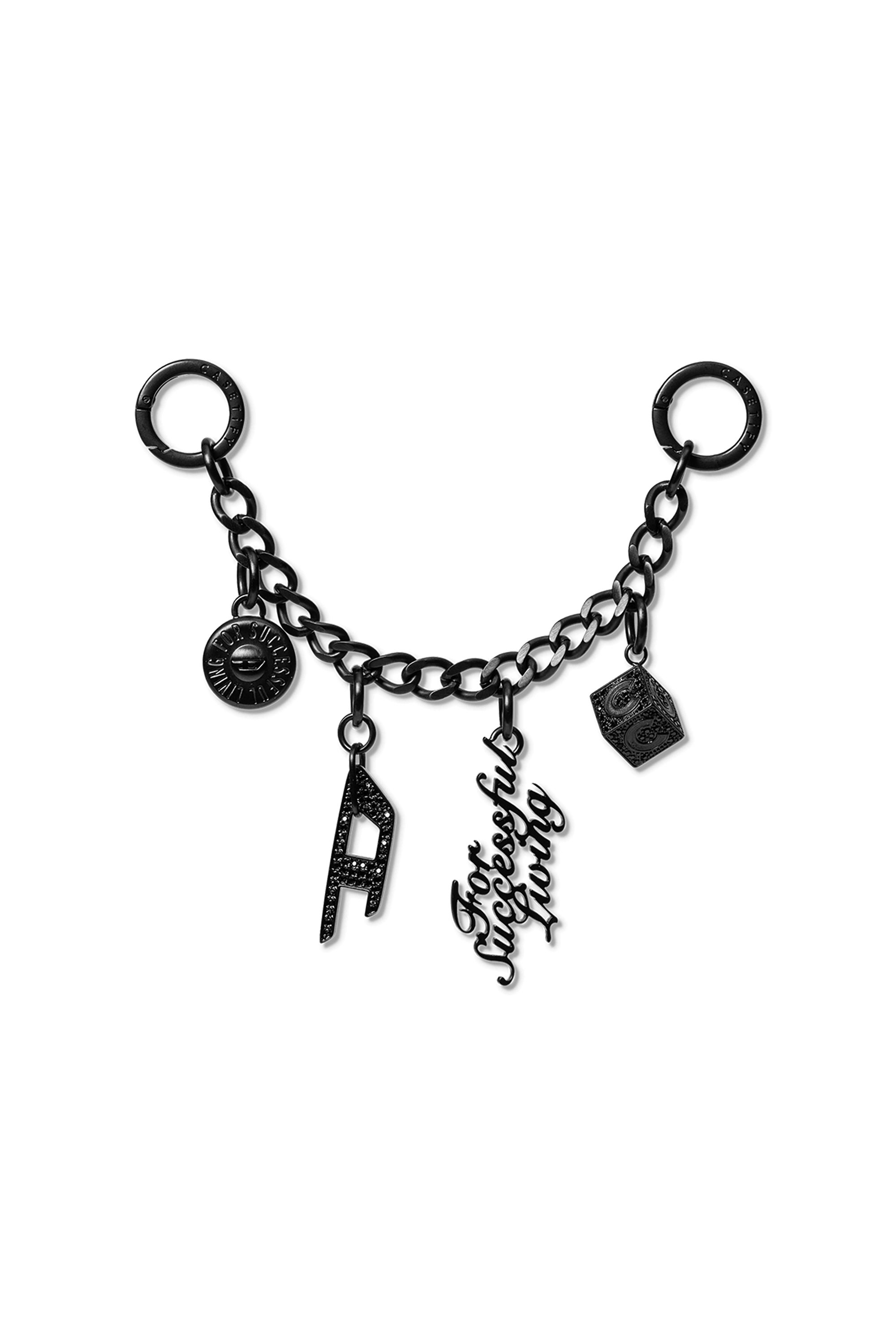 Diesel - 60374 CASETIFY  CHARMS CHAIN, Unisex's Charm Thin Silver in Black - 1