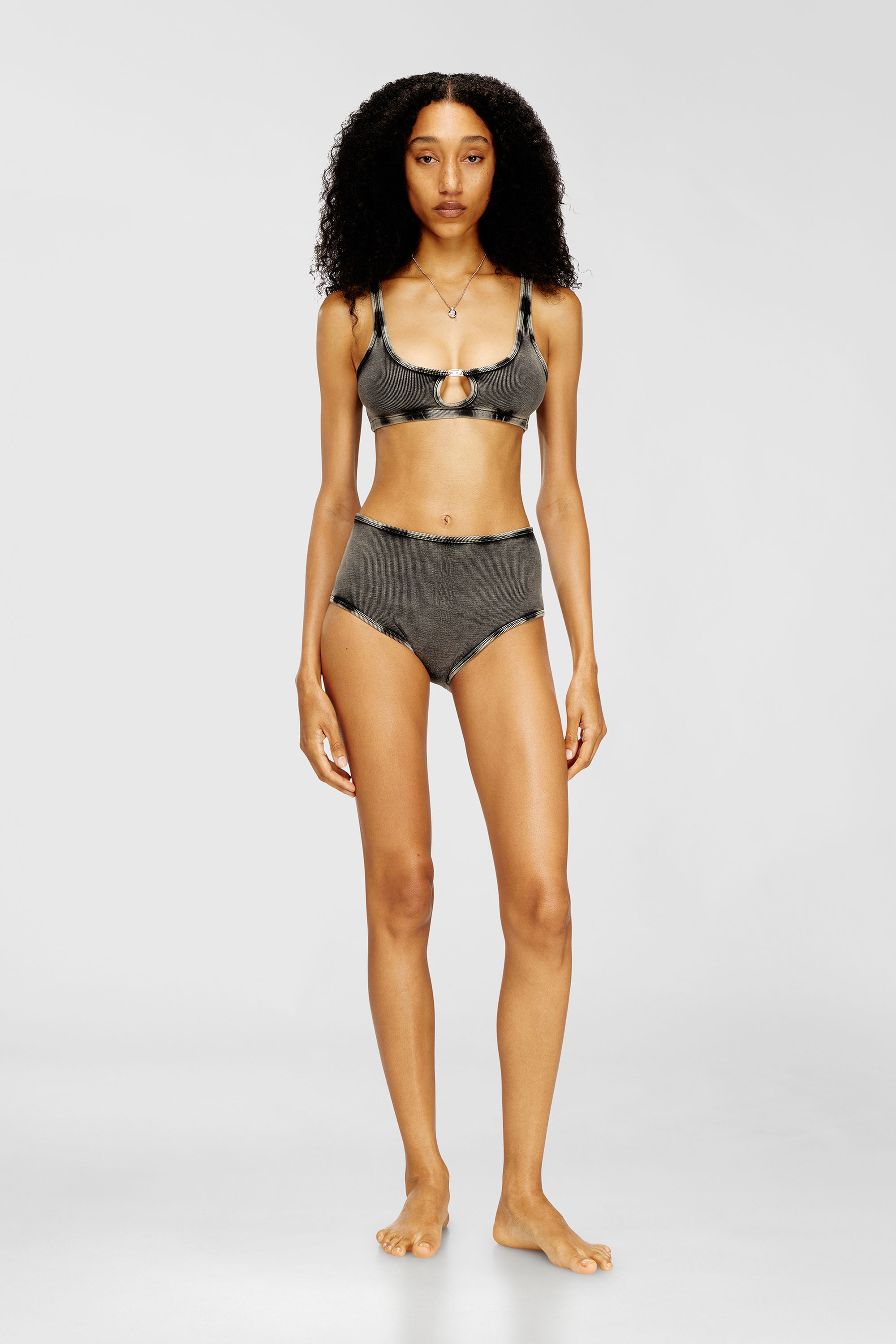 Bralette cotton rib with jewel Oval D