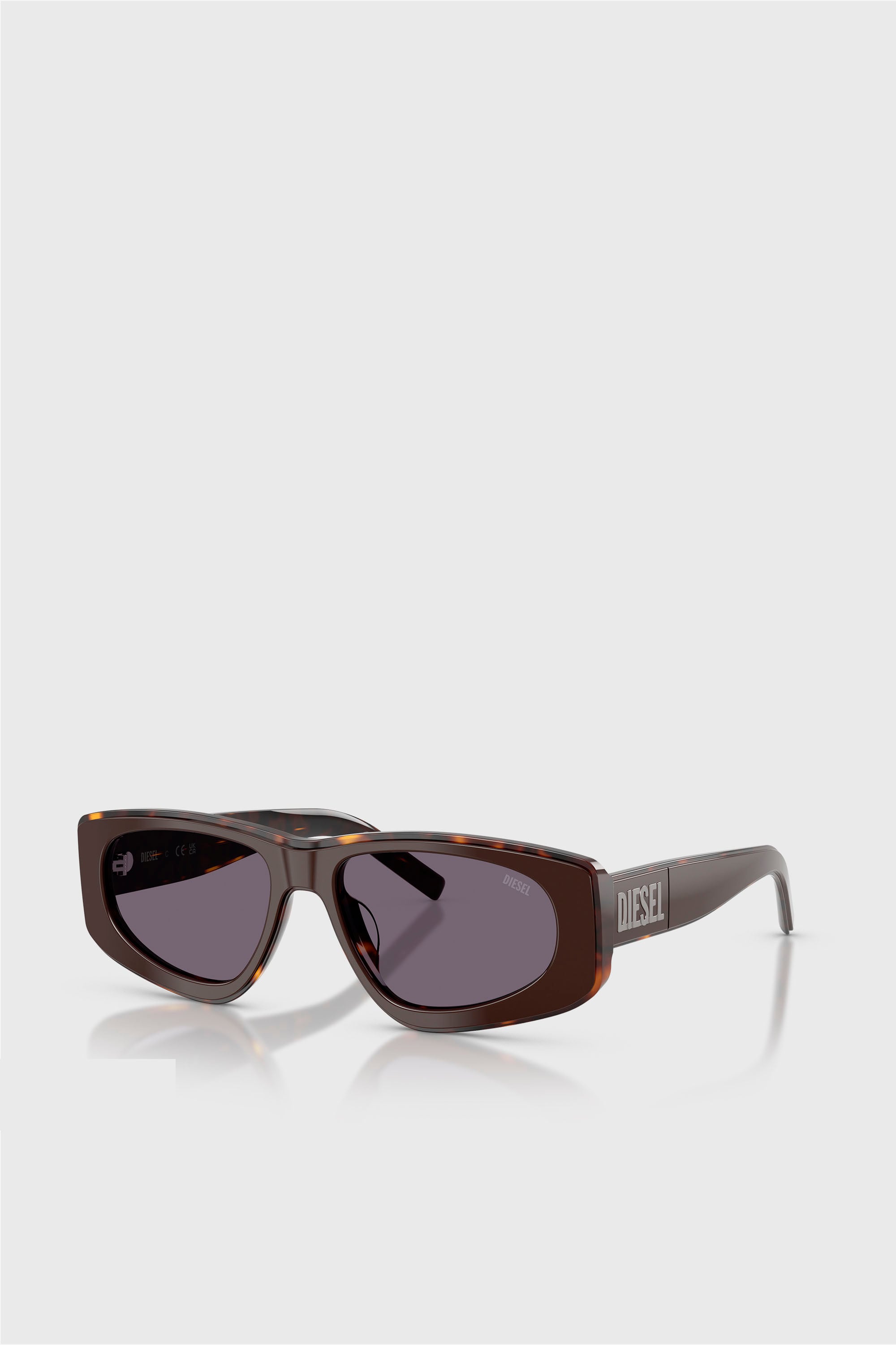 Diesel - 0DL2021U, Unisex's Geometric Sunglasses in Brown/Violet - 2