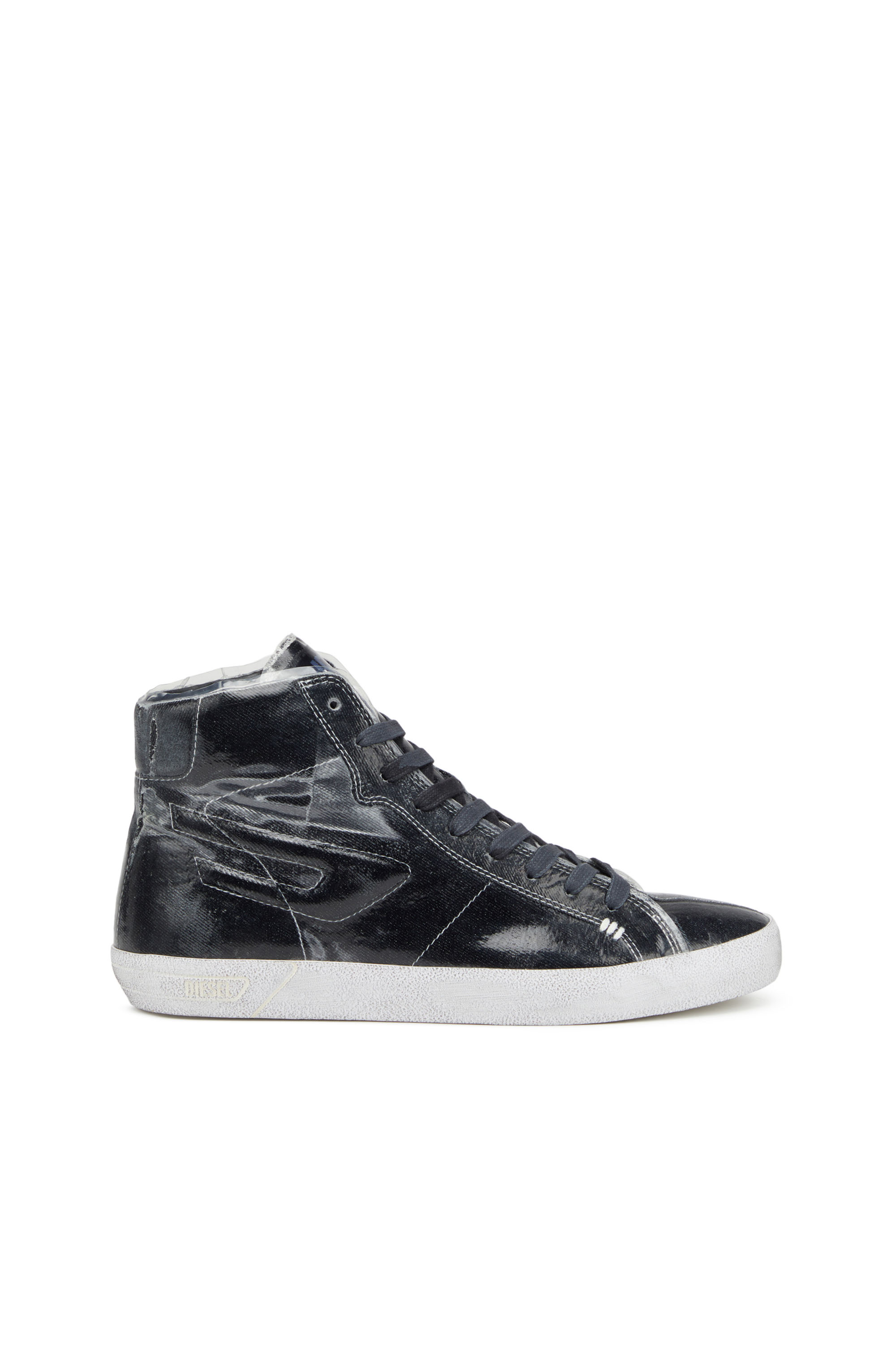 S-LEROJI MID, Black Diesel - S-LEROJI MID, Man's S-Leroji Mid - High-top canvas sneakers with TPU overlay in Black - 1
