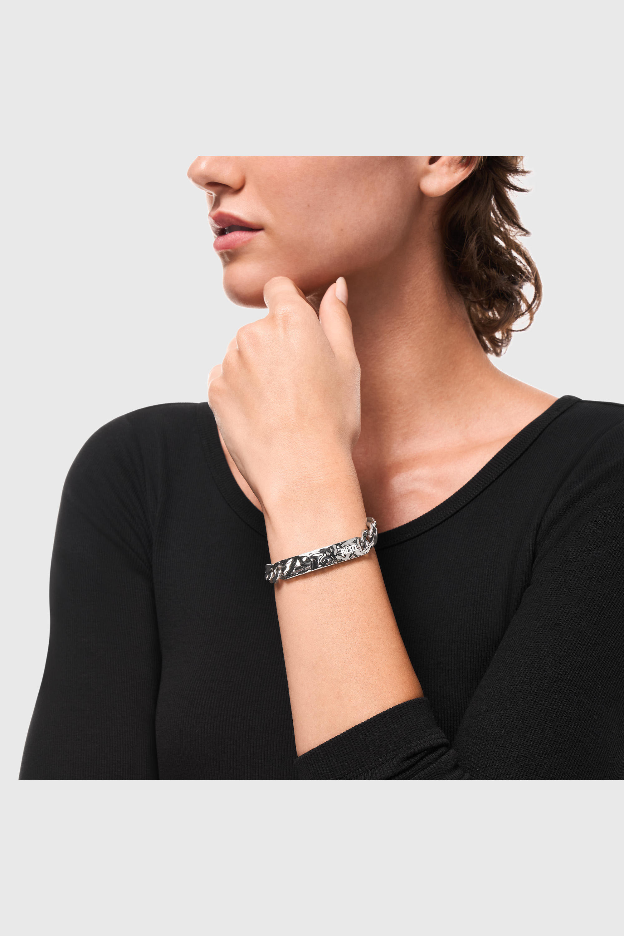 Diesel - DX1732040, Unisex's Stainless Steel ID Bracelet in Silver - 5