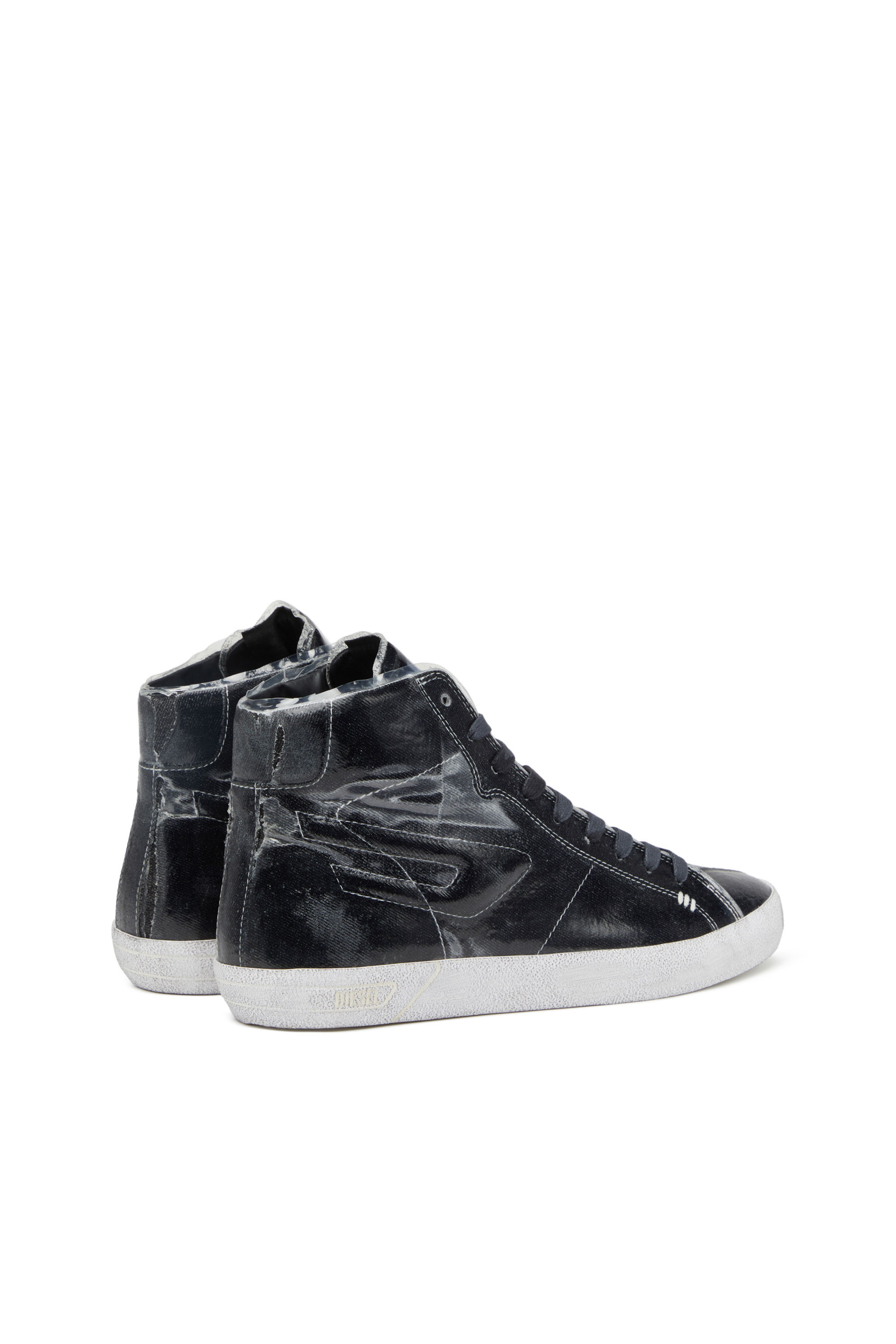 S-LEROJI MID, Black Diesel - S-LEROJI MID, Man's S-Leroji Mid - High-top canvas sneakers with TPU overlay in Black - 3
