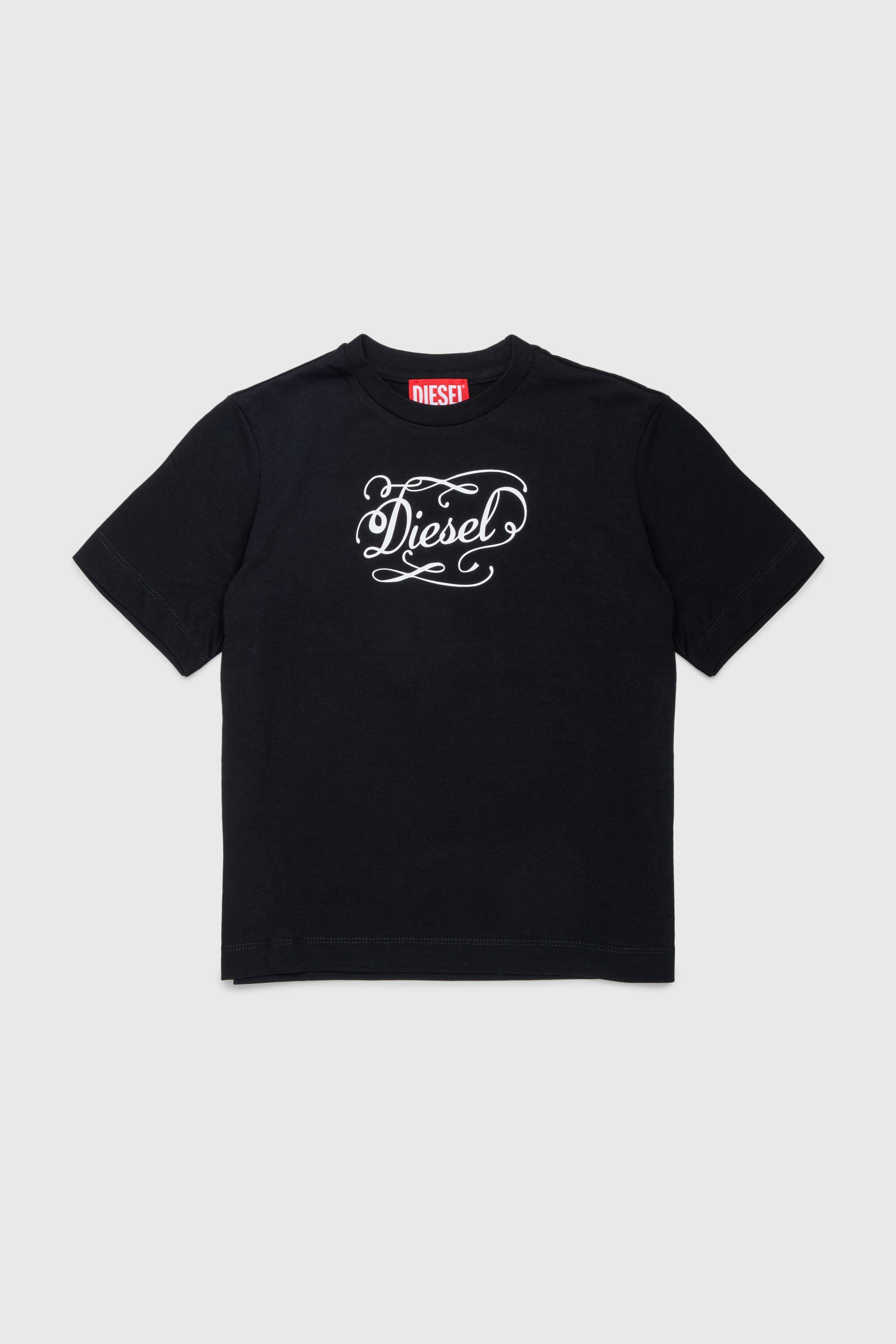 Diesel - TORSAL, Woman's Cotton T-shirt with whimsical logo print in Black - 1