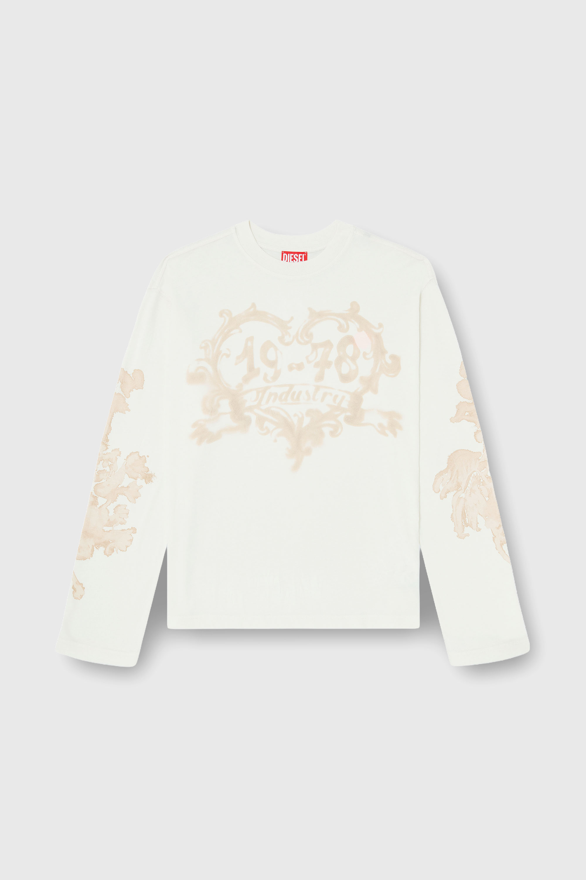 Diesel - T-HILARY-LS-AA1, Woman's Cotton long-sleeve T-shirt with graphic print in White/Pink - 2