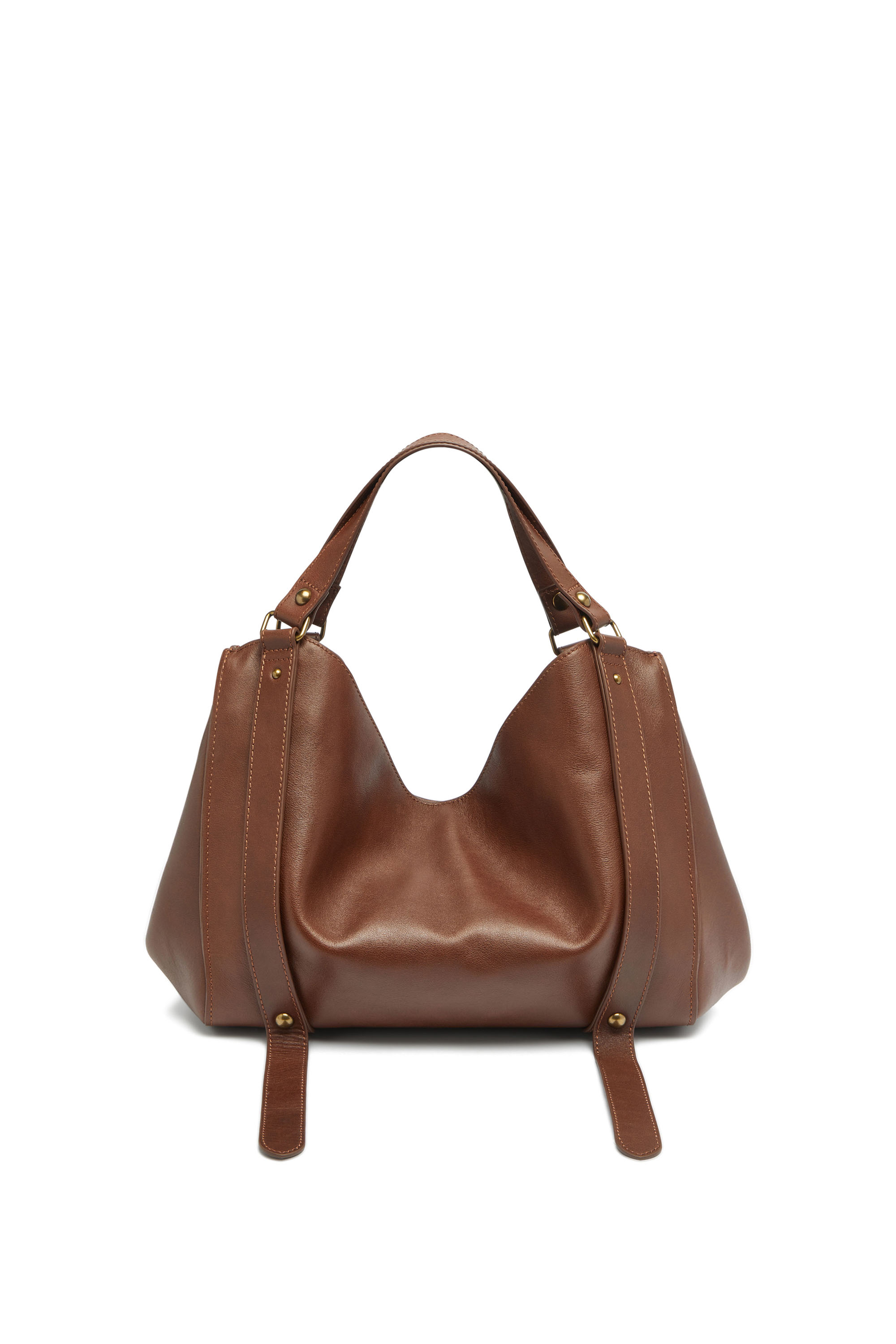 Diesel - D-ONE TOPHANDLE M, Unisex's D-One-Medium top-handle bag in treated leather in Brown - 2