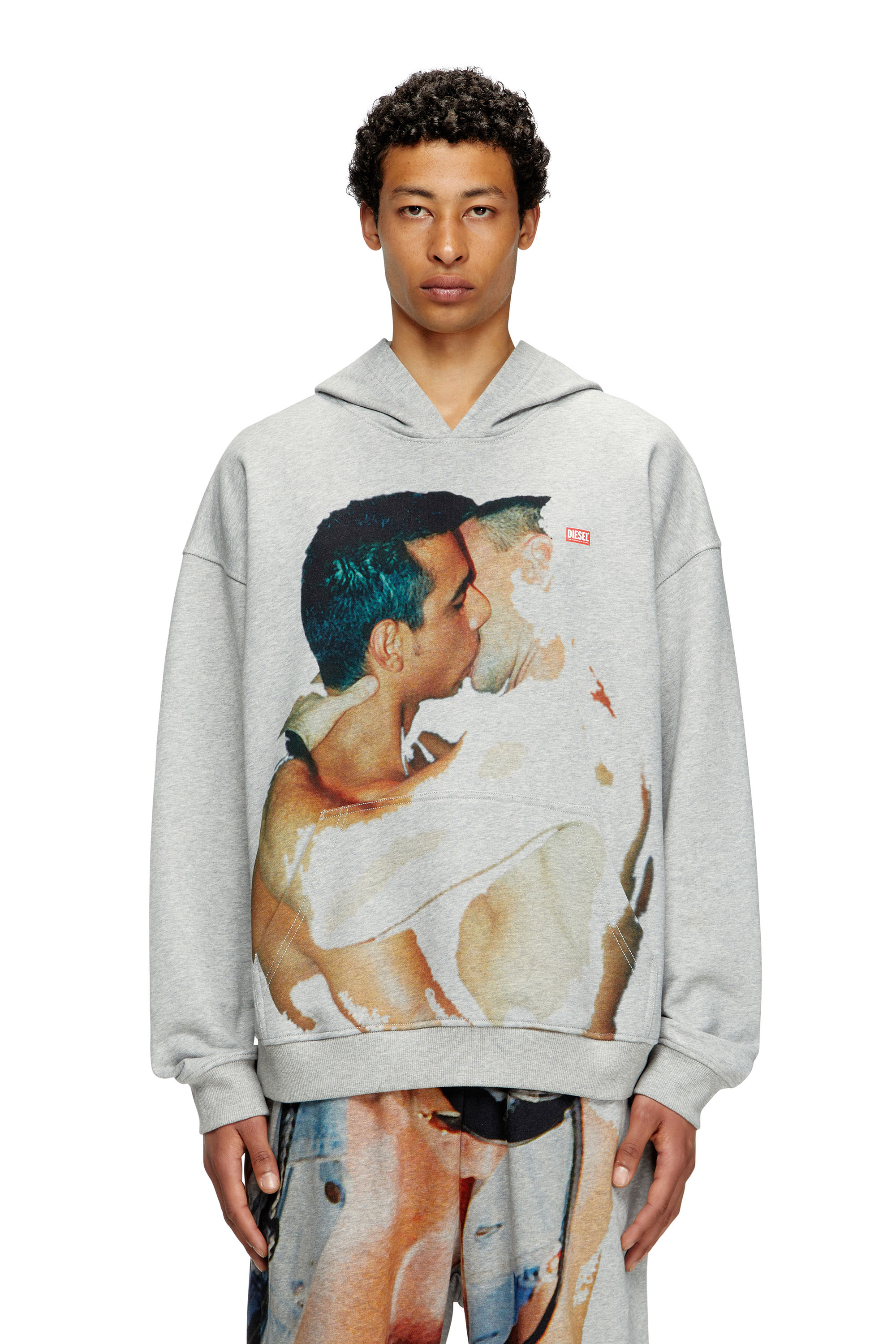 Diesel - PR-S-BOXT-HOOD-TOM25, Unisex's Hoodie with graphic print in Grey - 2