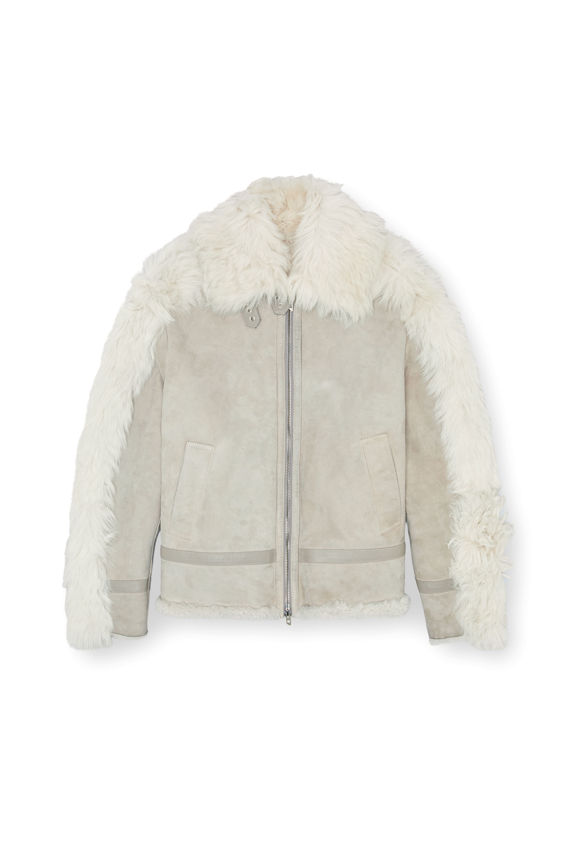 Diesel - L-OMER, Man's Shearling jacket in Grey - 3