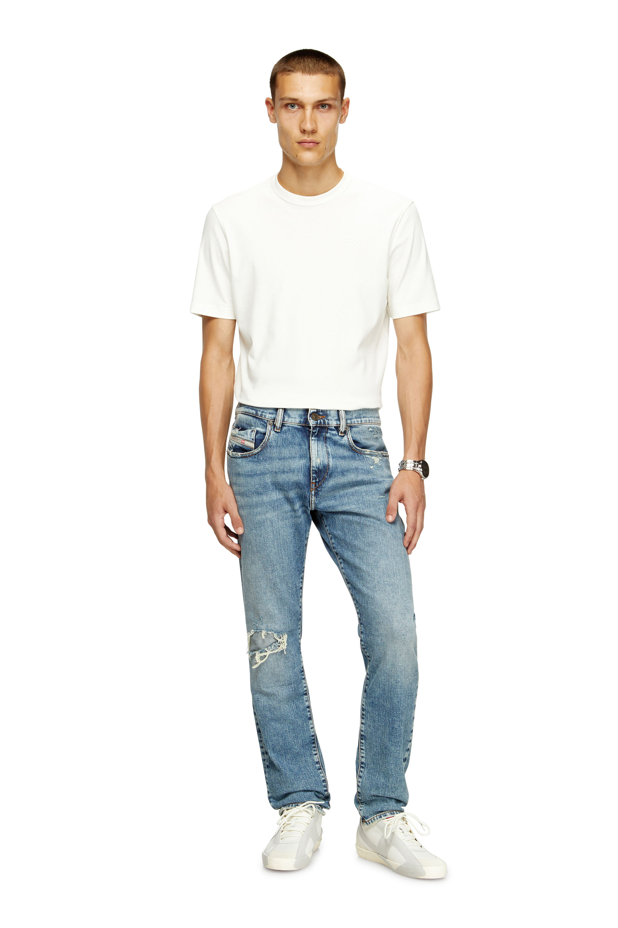 Slim Jeans 2019 D-Strukt 09L34, Light Blue Diesel - Man's Slim Jeans 2019 D-Strukt 09L34, Light Blue - 1