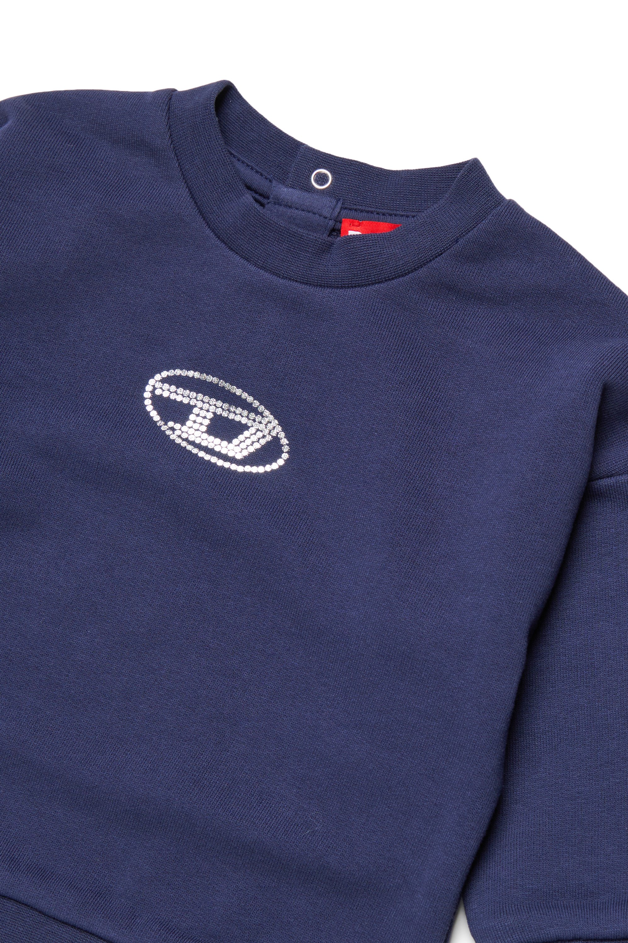 Diesel - STILTYB, Woman Sweatshirt with crystal Oval D logo in Blue - Image 3