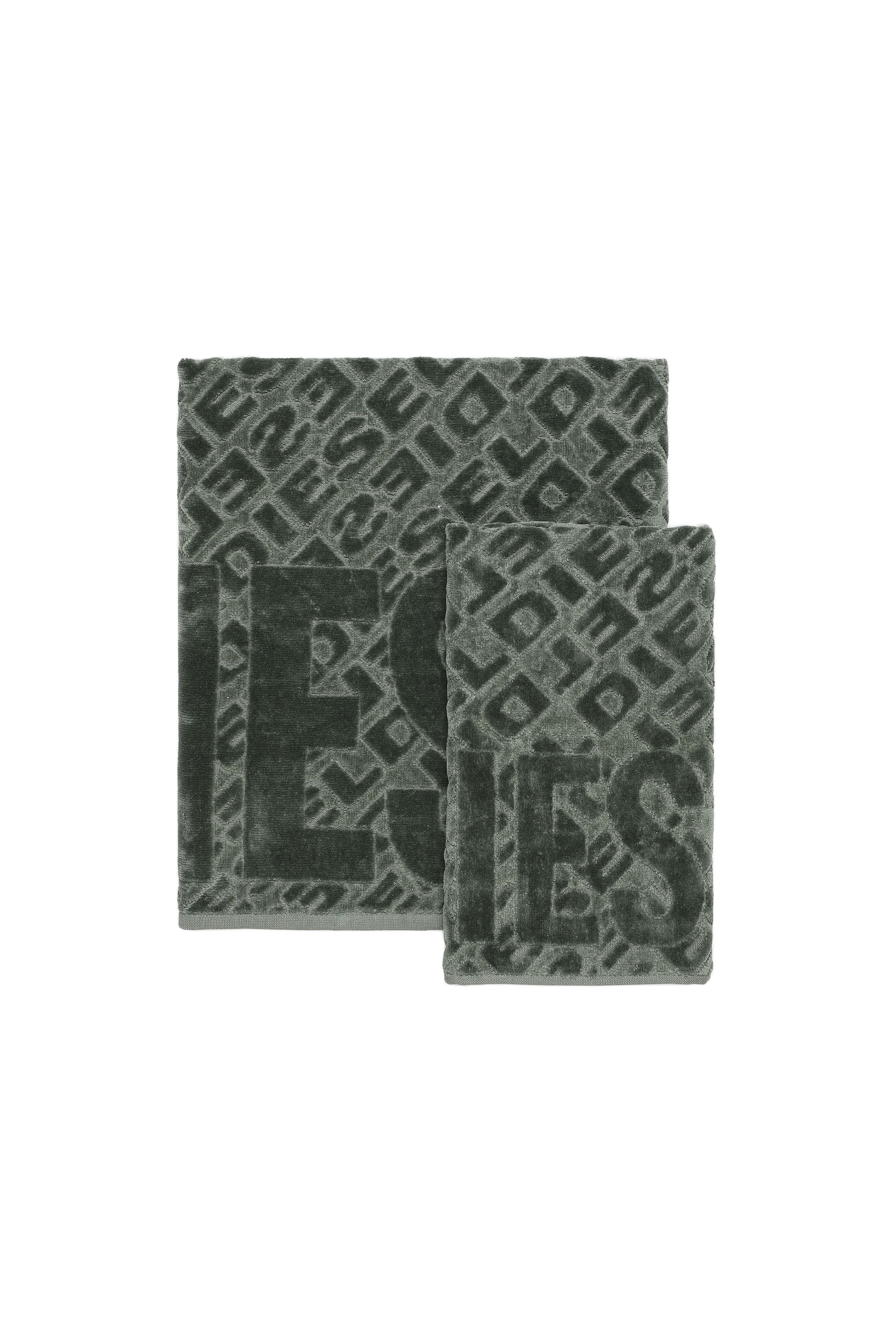 Diesel - COPP 3DLOGO         1+1, Unisex's Set of 2 towels 3D LOGO in Green - 1