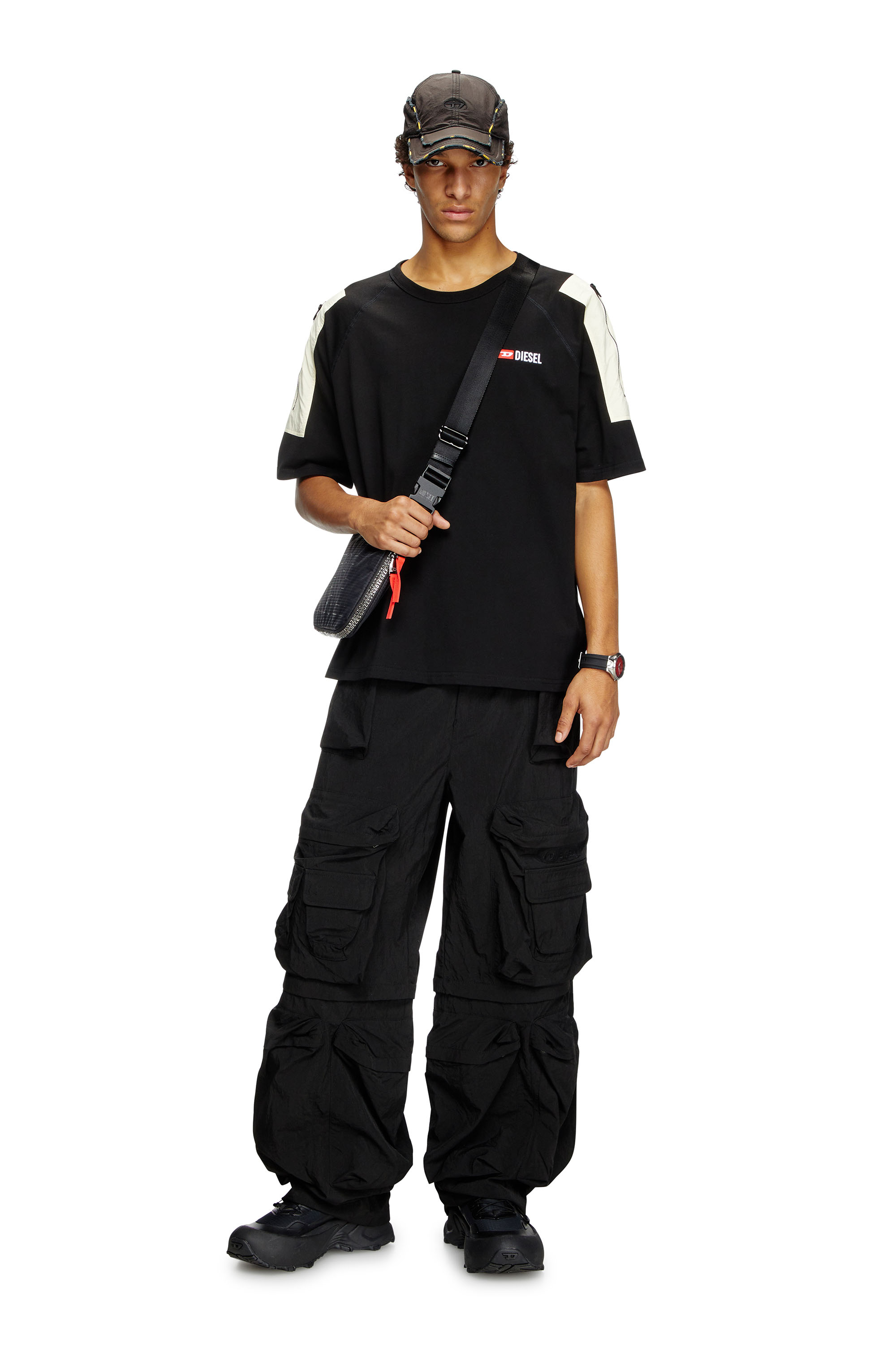 Diesel - T-FAUSTY, Man's T-shirt with patch pocket detail in Black - 1