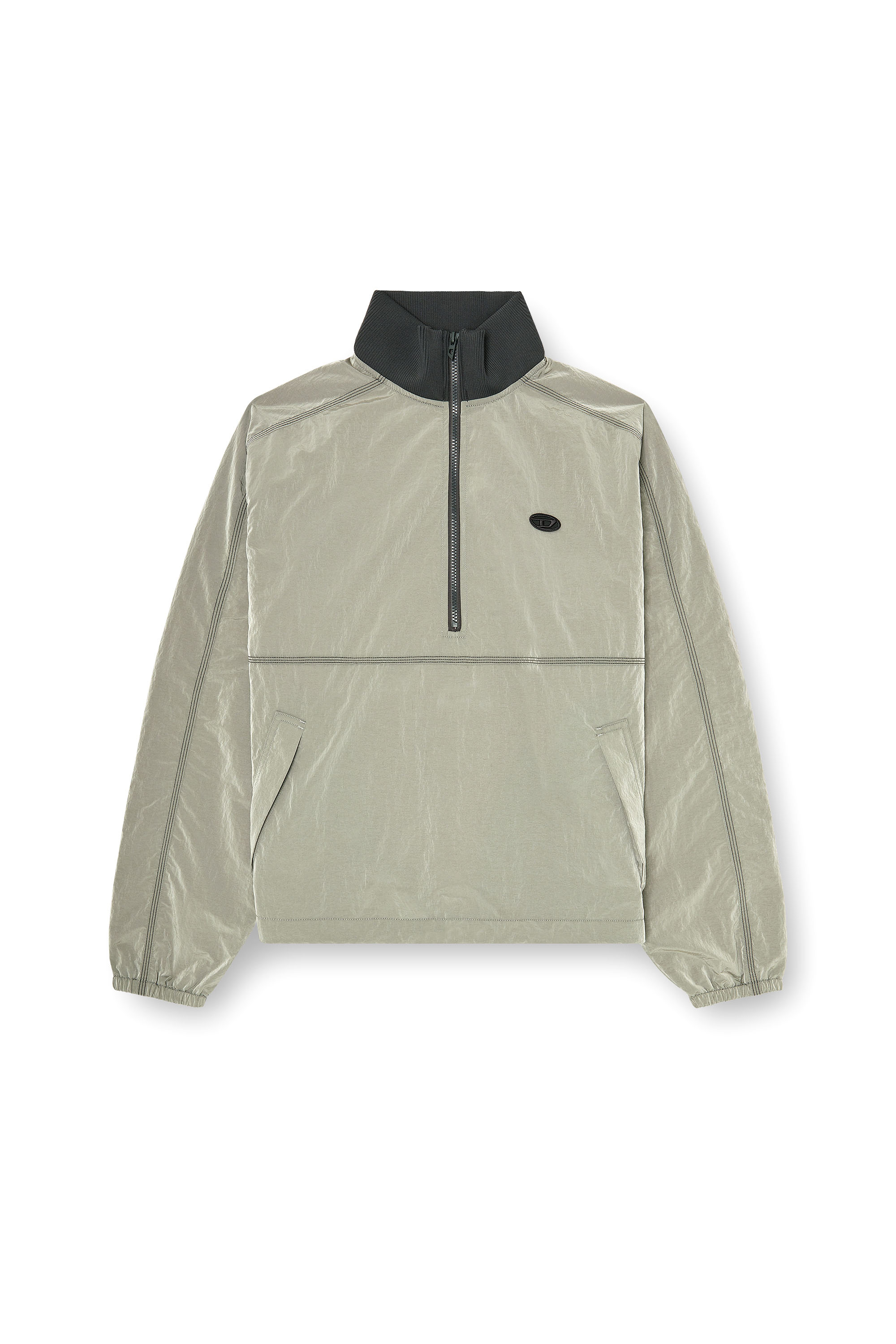 Diesel - J-ANOK, Man's Nylon jacket with crinkle effect in Light Grey - 2