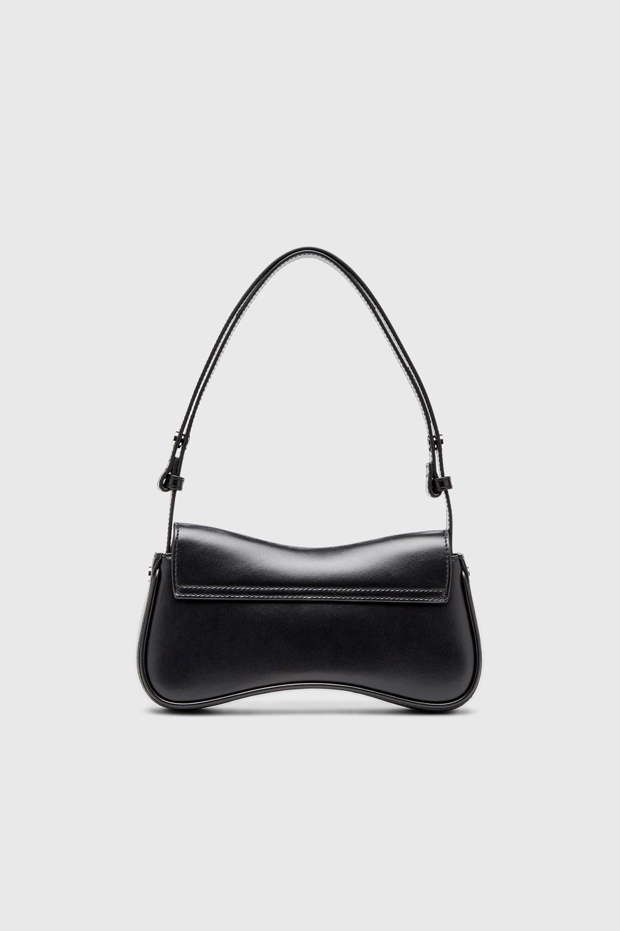Diesel - PLAY CLUTCH, Woman's Play-Semi gloss leather shoulder bag in Black - 4