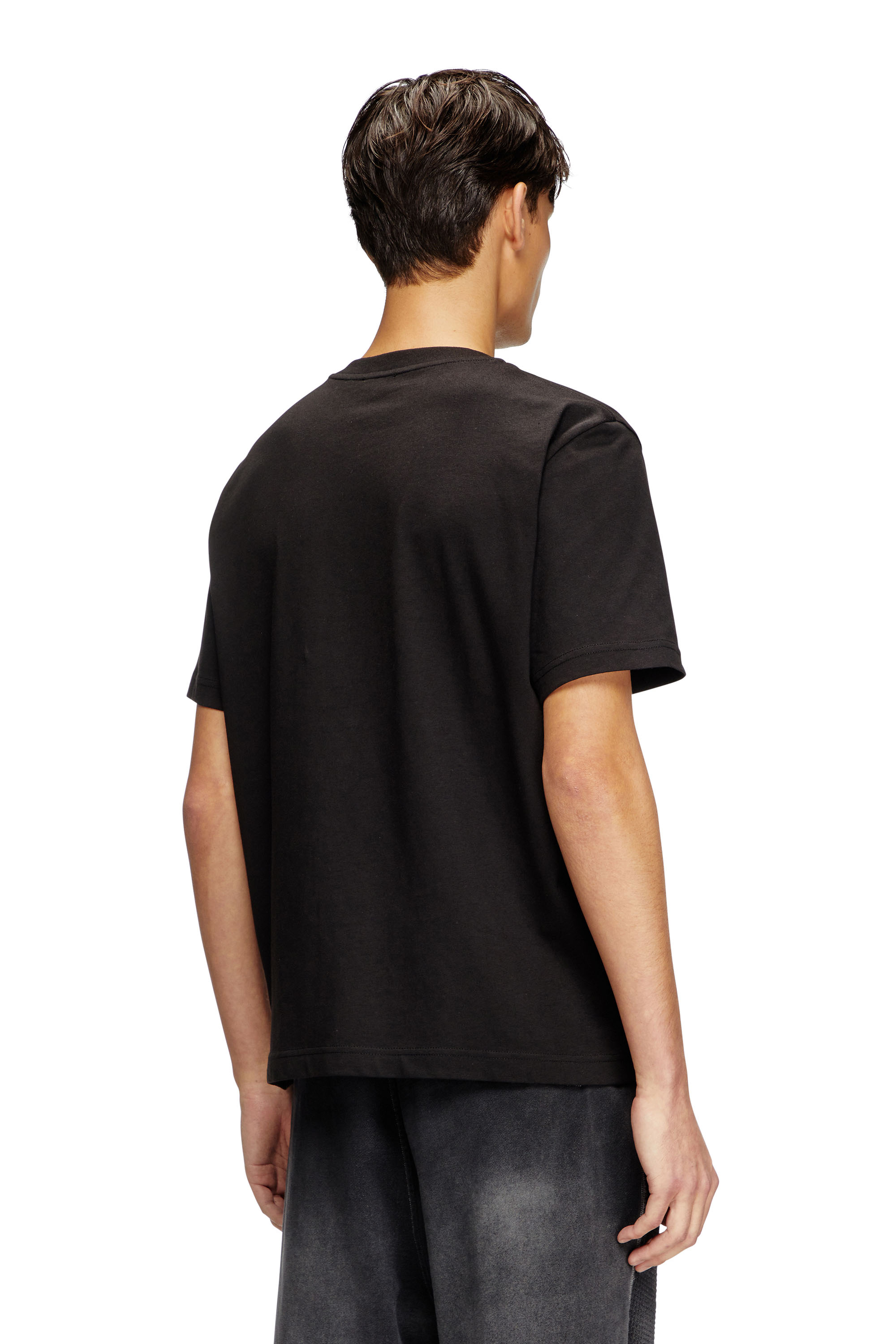 Diesel - T-ADJUST-BIGOVAL, Man's T-shirt with embossed Oval D in Black - 4