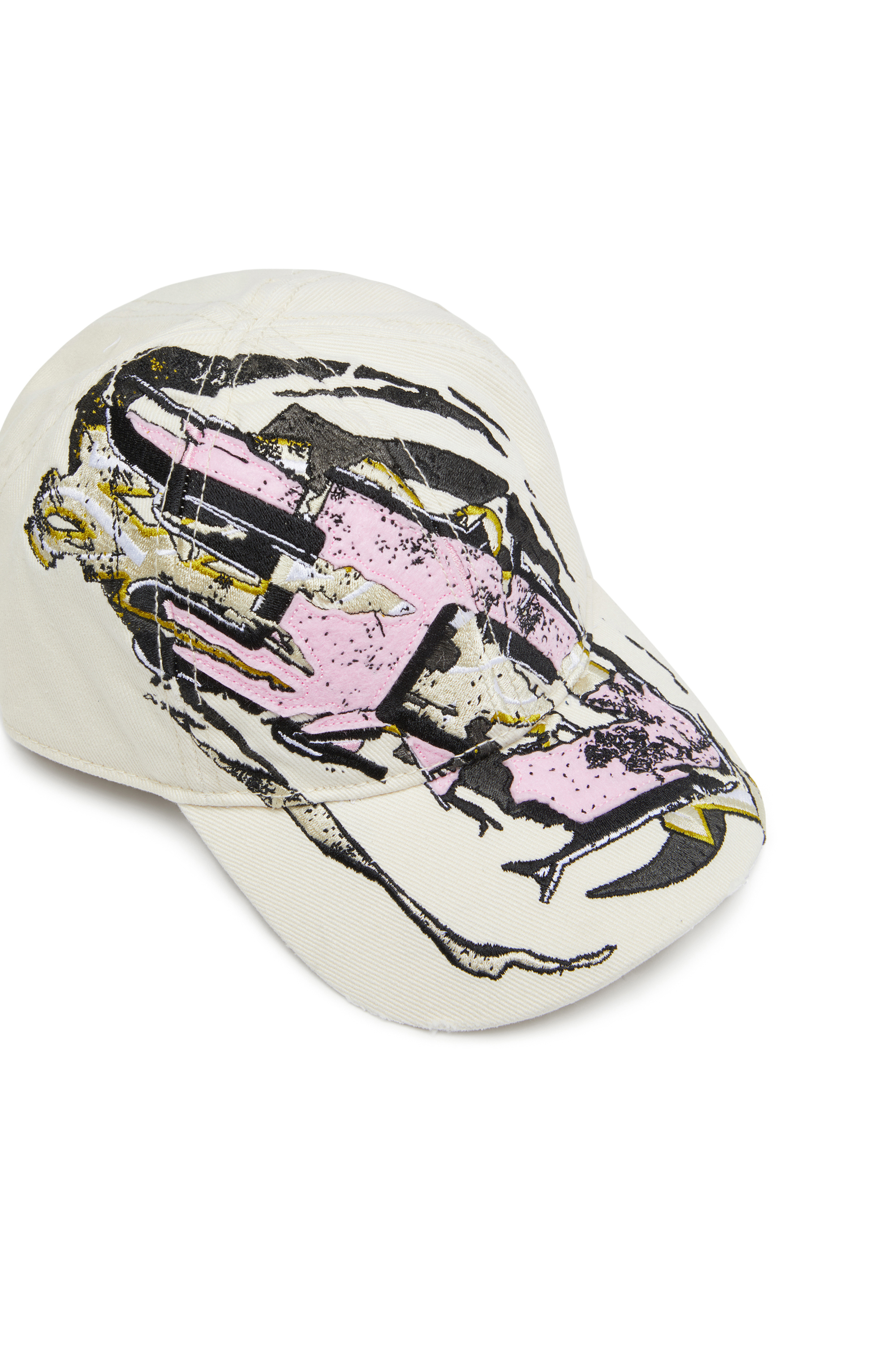 Diesel - C-EIFFEL, Man's Baseball cap with bold Oval D in White - 3