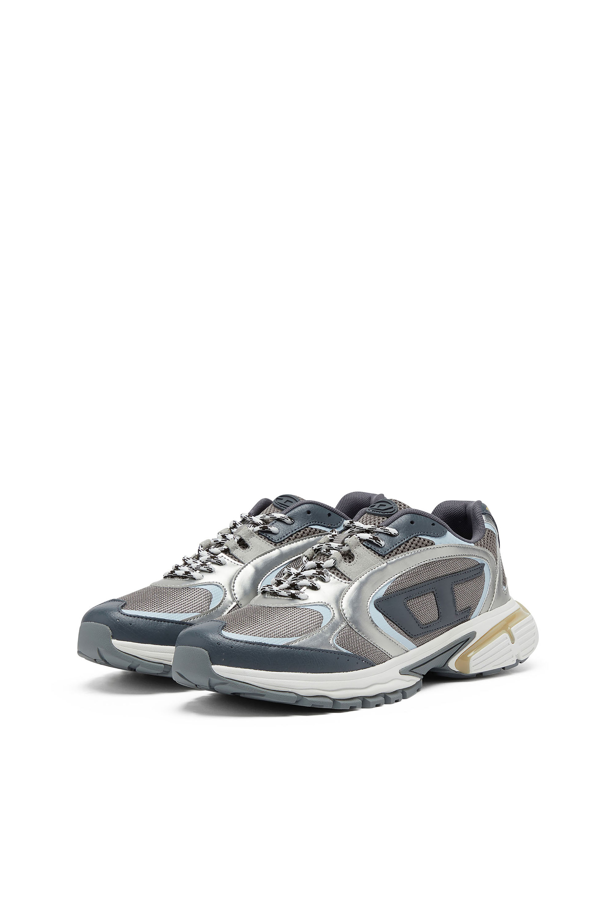 Diesel - S-PRO-V-DENSE LOW, Man's S-Pro-V-Dense-Metallic sneakers in mesh and PU in Grey/Blue - 7