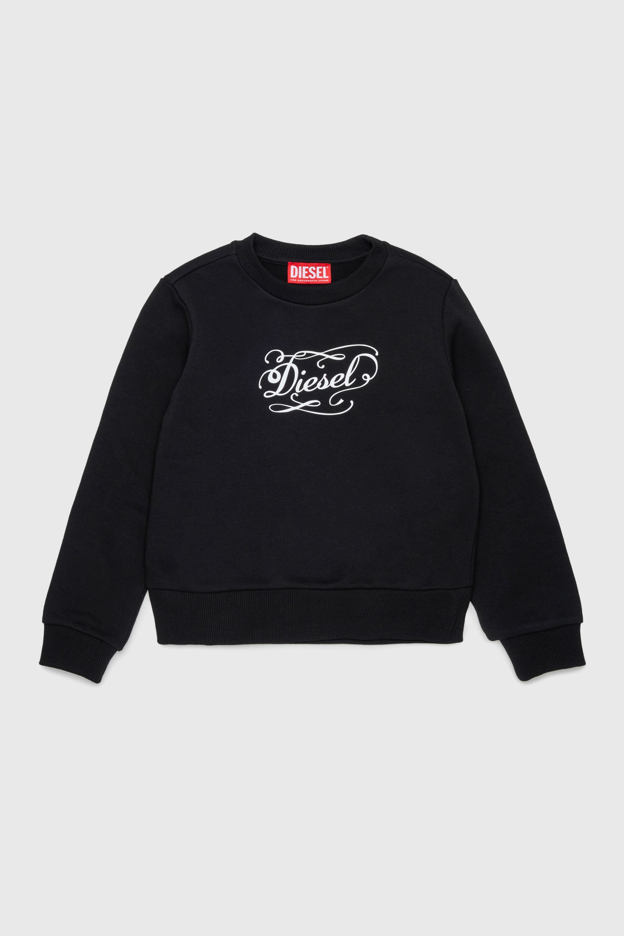 Diesel - SCORSY, Woman's Sweatshirt with whimsical logo print in Black - 1
