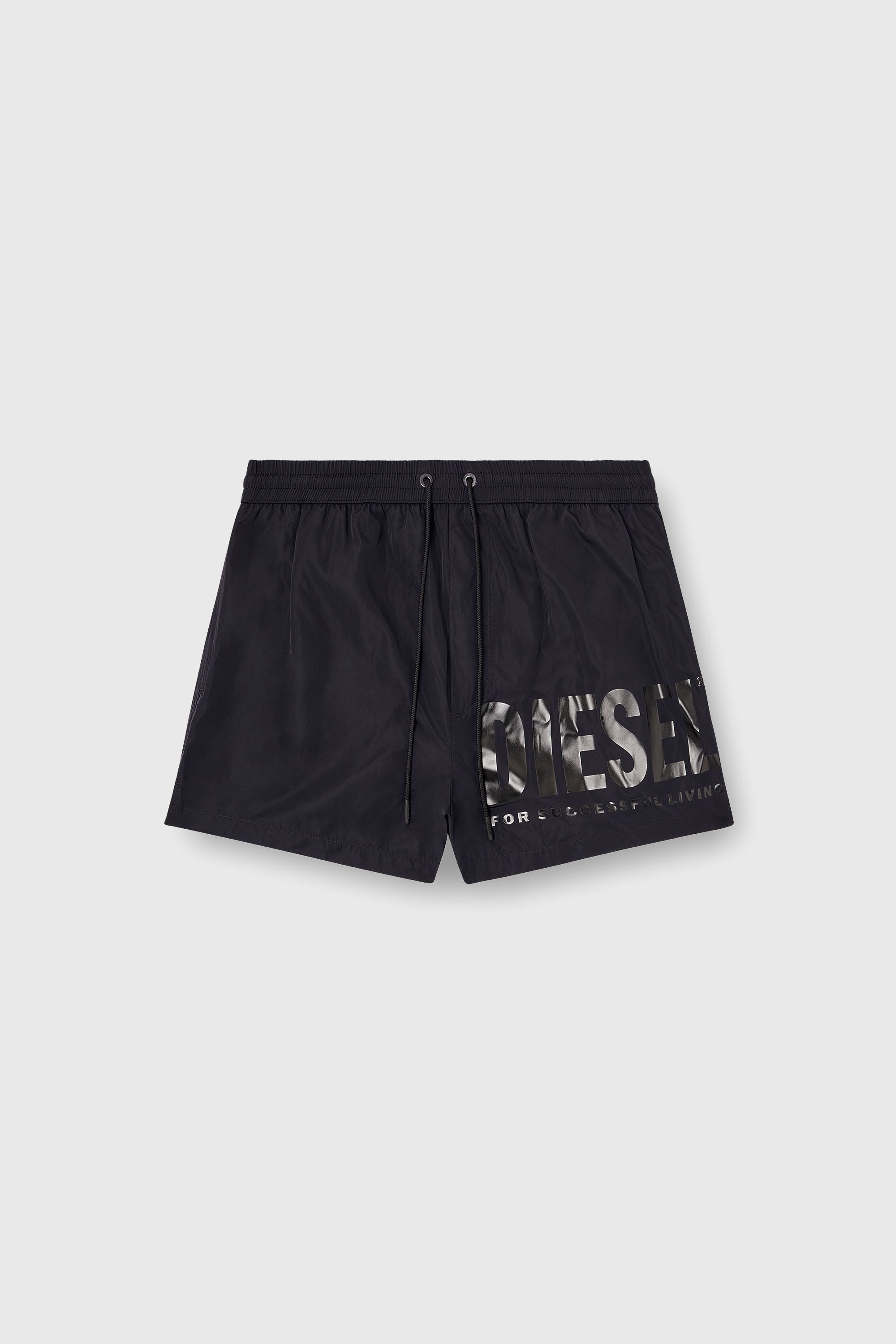 Diesel - MARIO-34-D-CORE, Man's Mid-length swim shorts with logo print in Black - 1