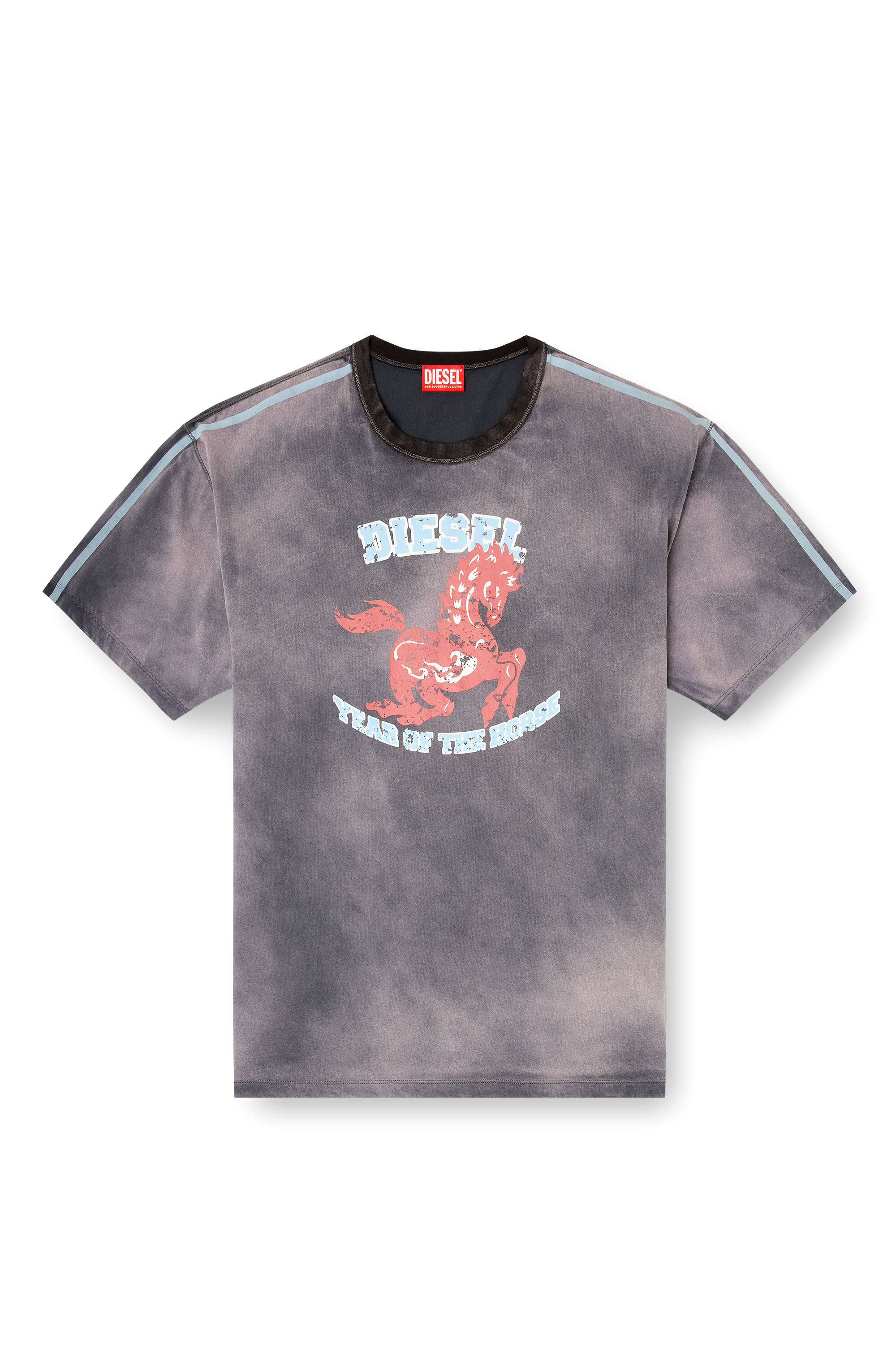 Diesel - CL-T-BOXT-HORSE, Man's Cotton T-shirt with horse graphic print in Grey - 3