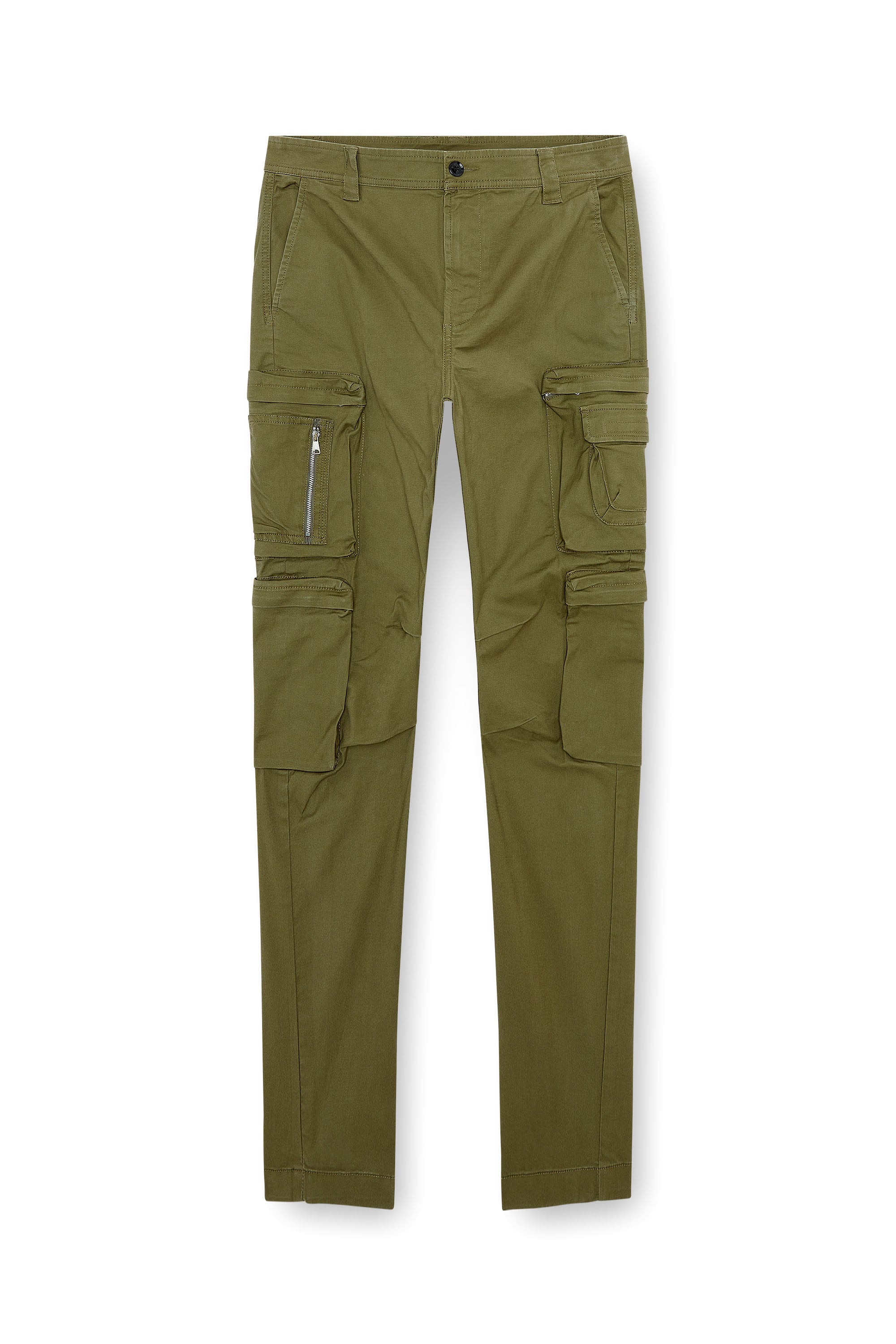 Diesel - P-ARLEM, Man's Cargo pants with zip pocket in Military Green - 2