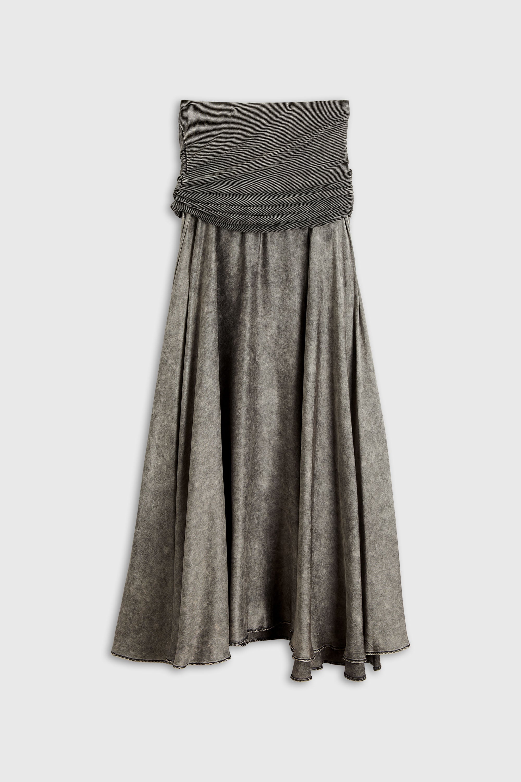 Diesel - O-SYA, Woman's Midi skirt with twisted waist section in Grey - 2