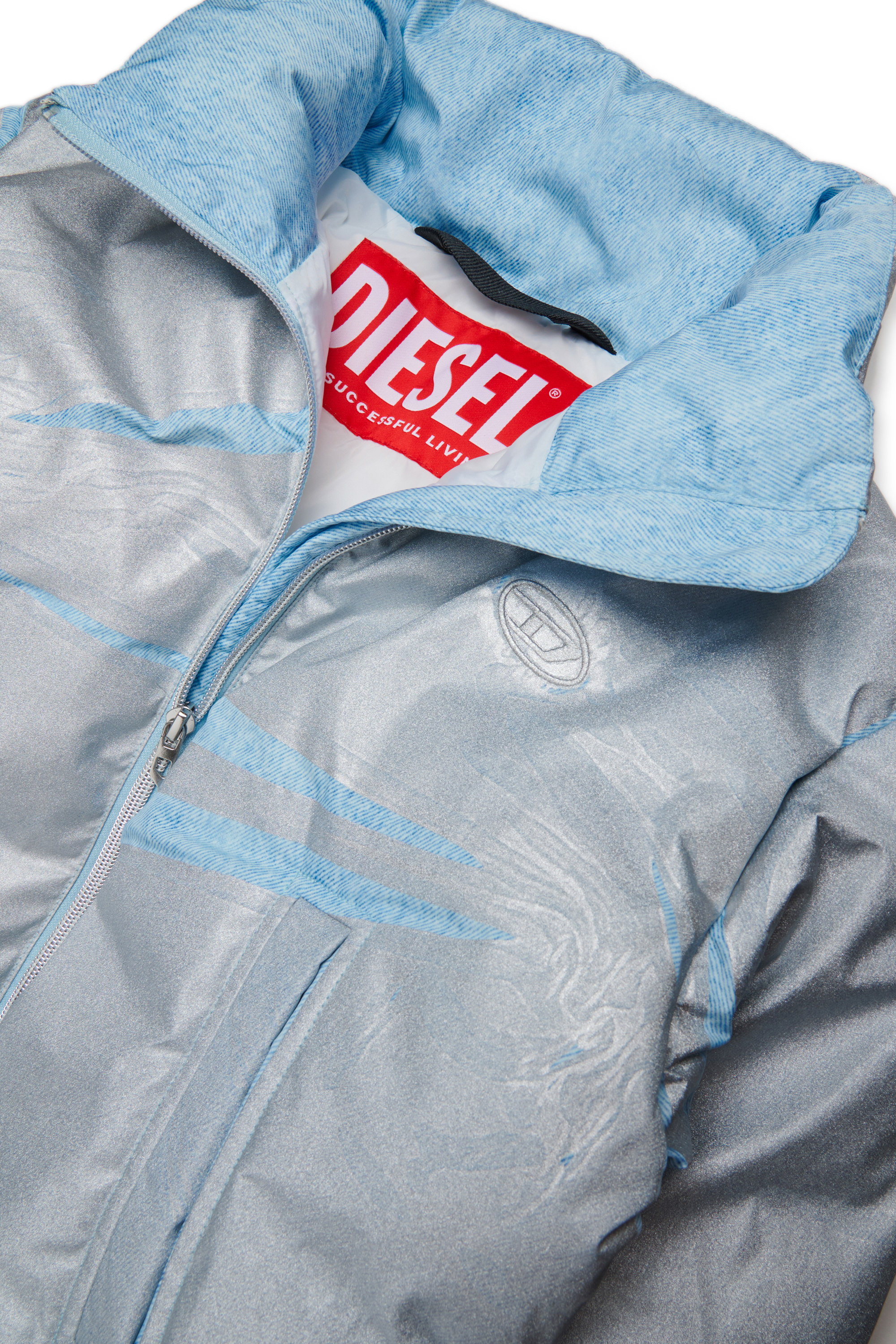 Diesel - JWHIMSY, Woman's Jacket with front zipper in Light Blue - 4