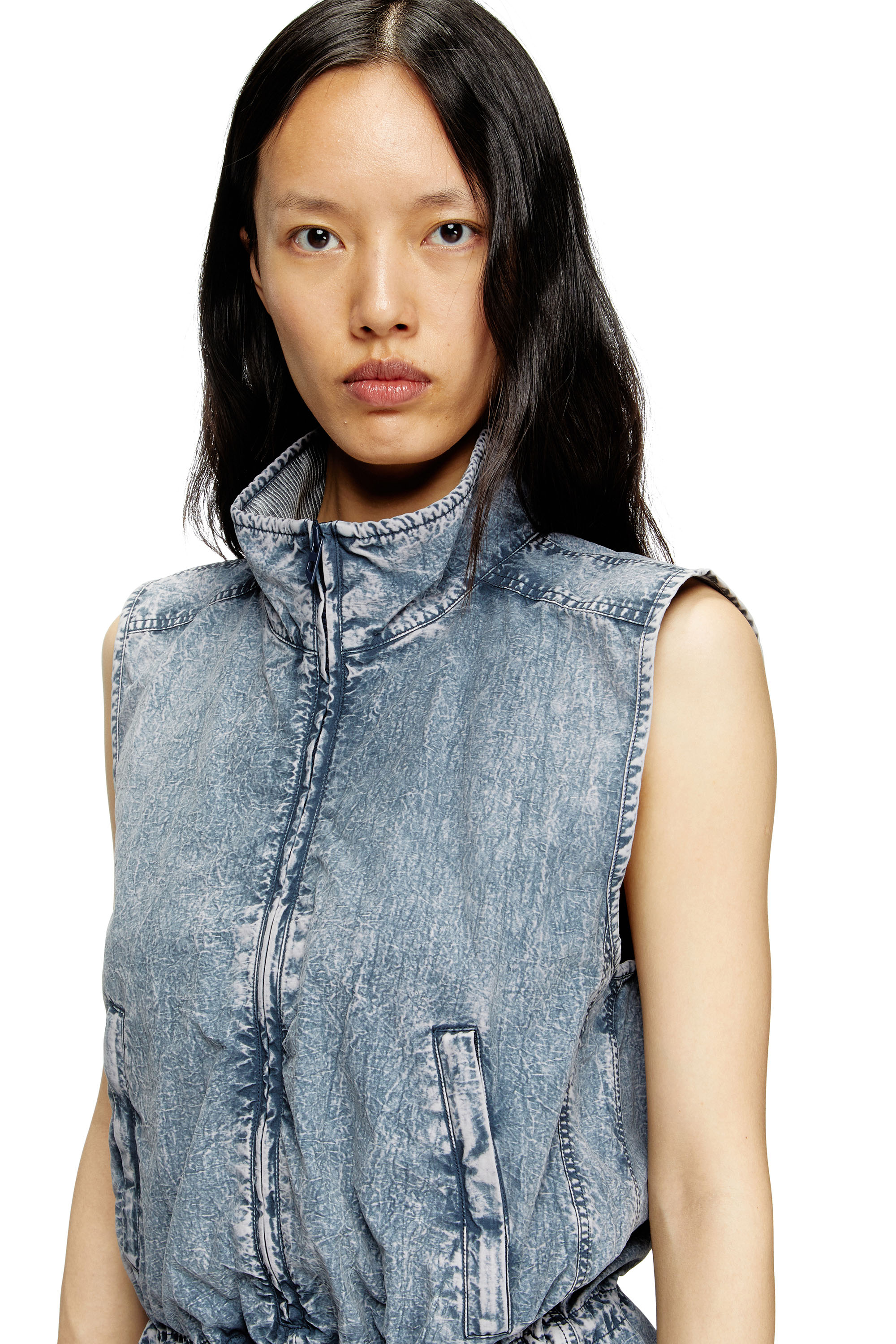 Diesel - J-ANNET, Woman's Playsuit in treated nylon in Light Blue - 5