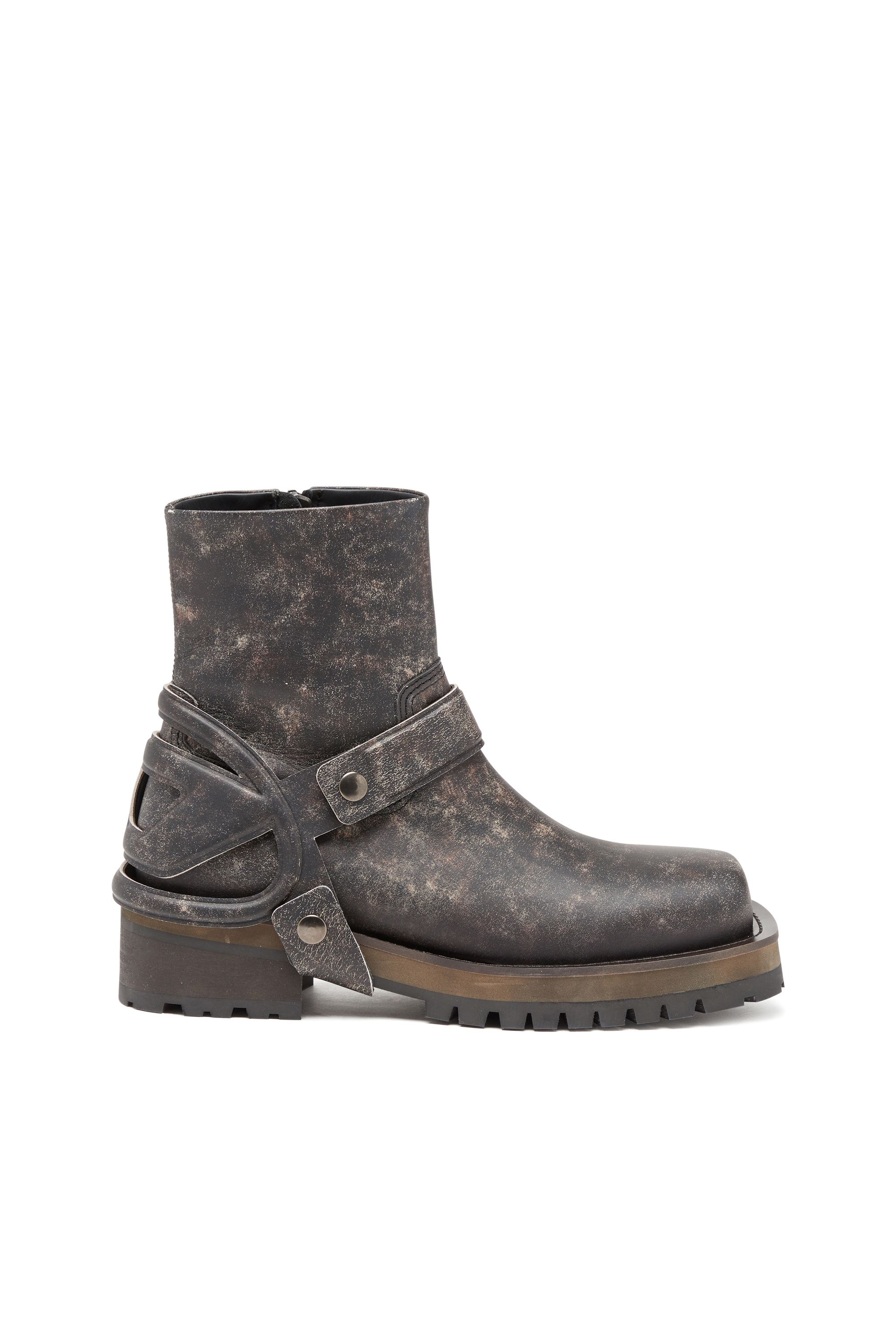 D-TEXAN CH, Dark Brown Diesel - D-TEXAN CH, Man's D-Texan-Harness boots in distressed leather in Dark Brown - 1