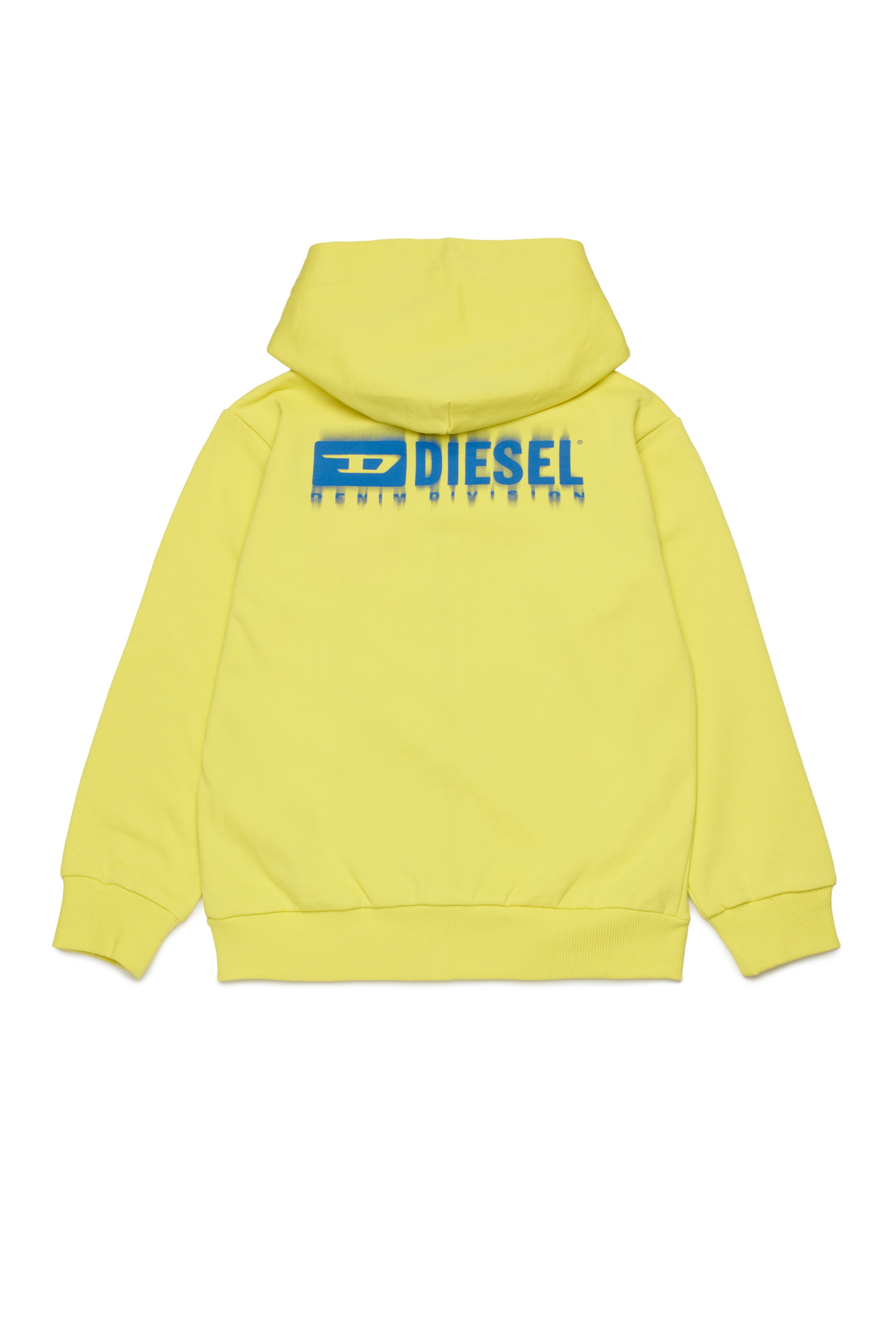 Diesel - SVOUGZIP OVER, Man's Zip-up hoodie with smudged logo in Yellow - 2