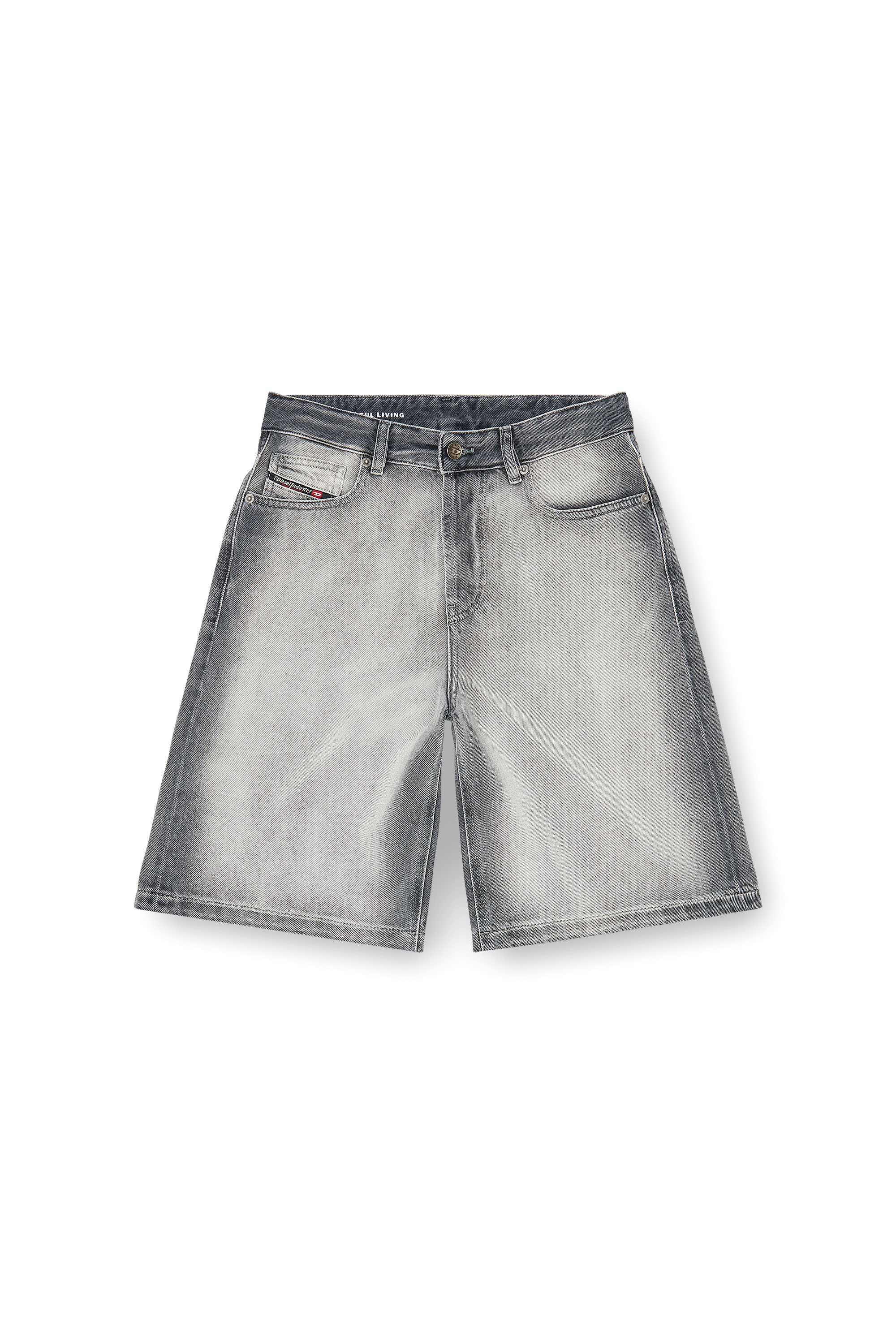 Diesel - DE-SIRE-SHORT-FSI, Woman's Shorts in soft skeleton denim in Grey - 3